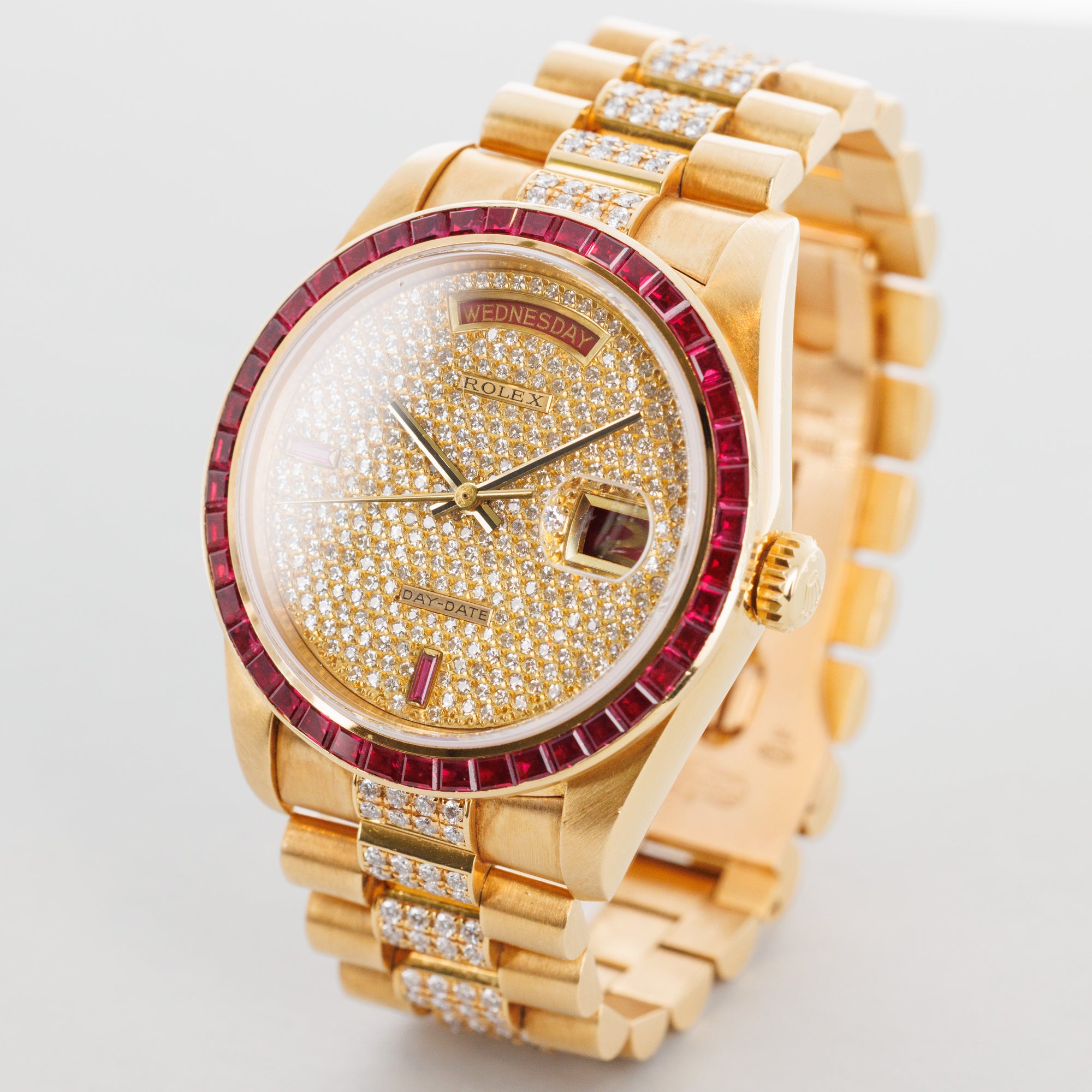 Rolex Yellow Gold Day-Date Ruby &amp; Diamond Watch Ref. 18068