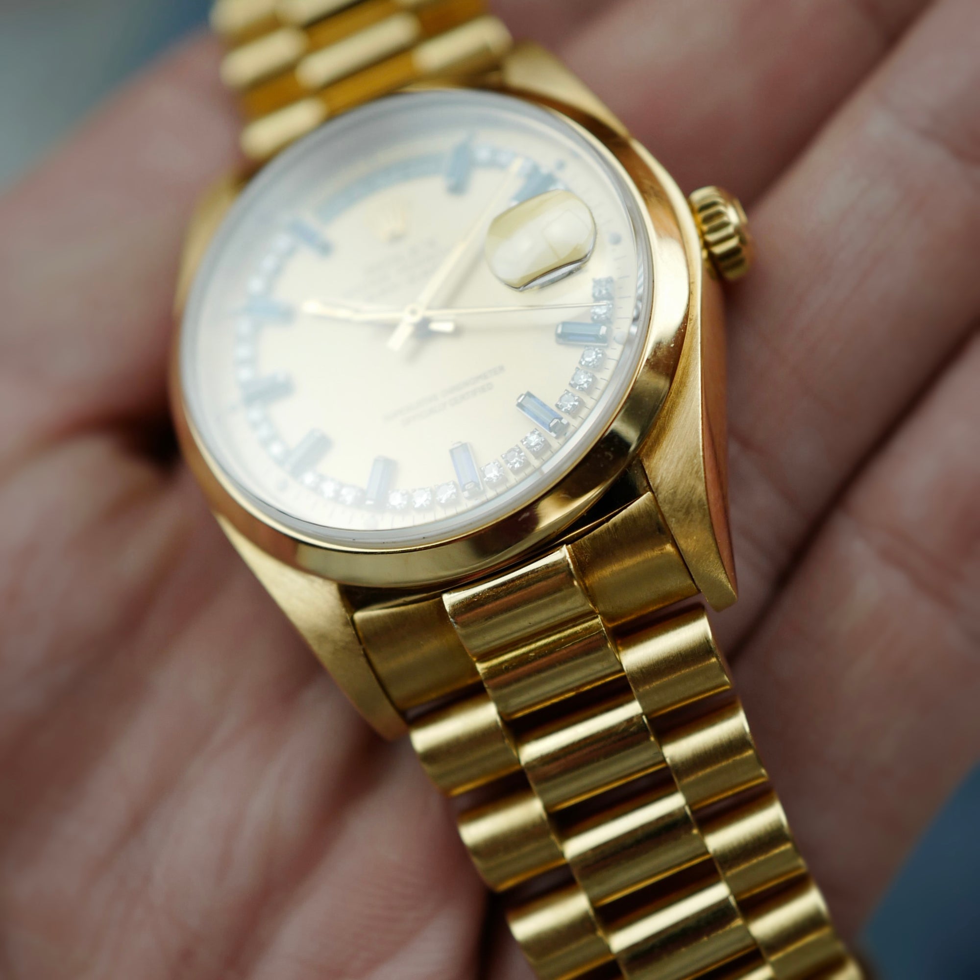 Rolex Day Date Ref. 18028 with Sapphire String Dial