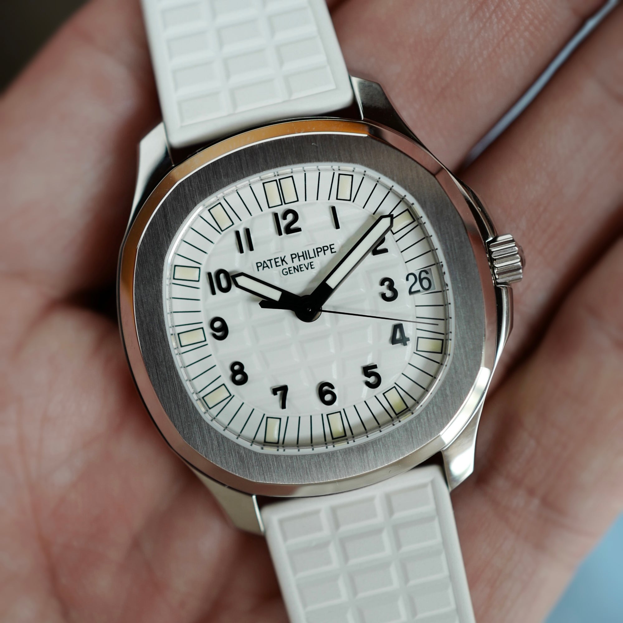 Patek Philippe Aquanaut Albino Dial Watch Ref. 5065 with Original Hangtag, Unique