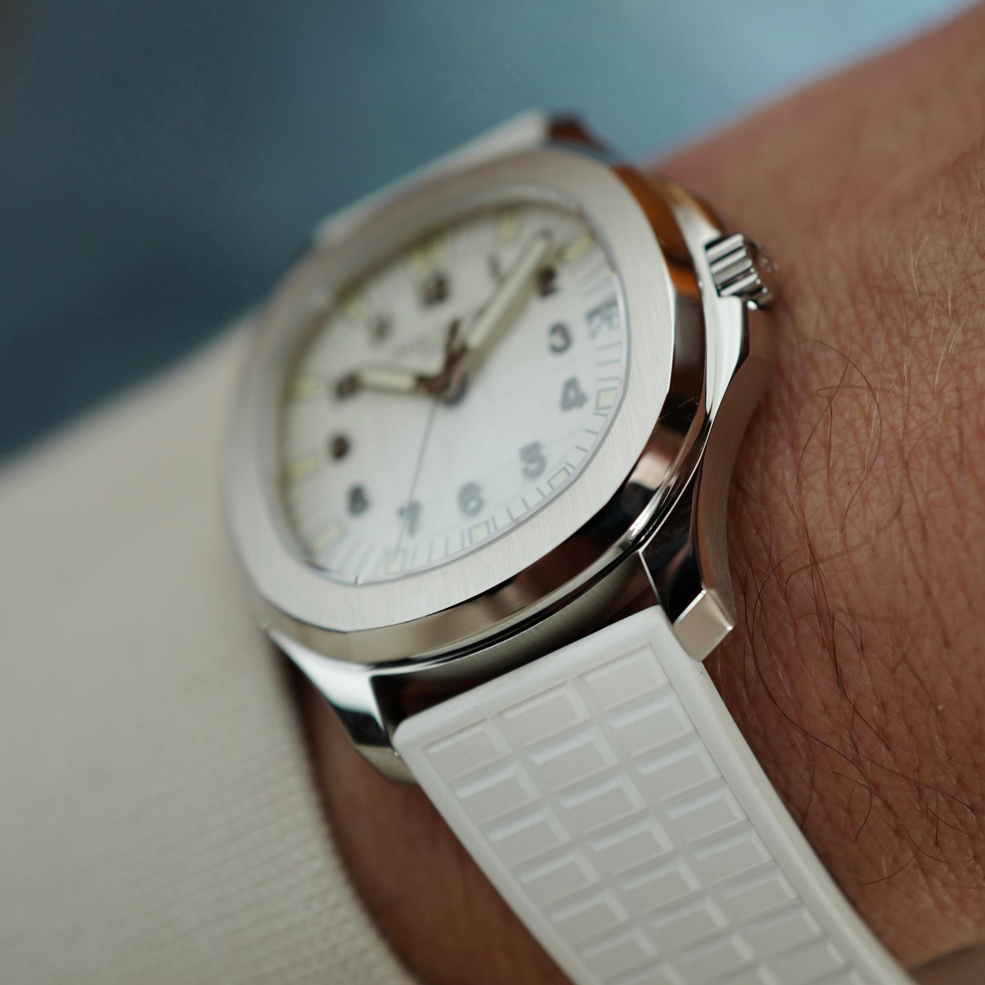 Patek Philippe Aquanaut Albino Dial Watch Ref. 5065 with Original Hangtag, Unique