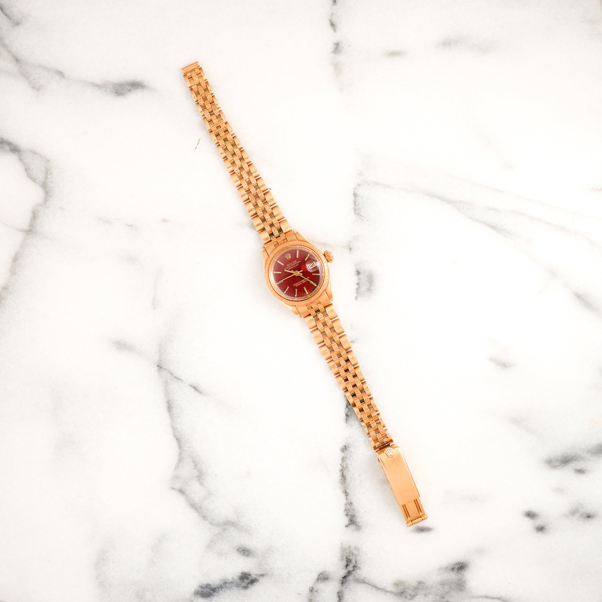 Rolex Yellow Gold Datejust Ref. 6913 with Oxblood Stella Dial (New Arrival)