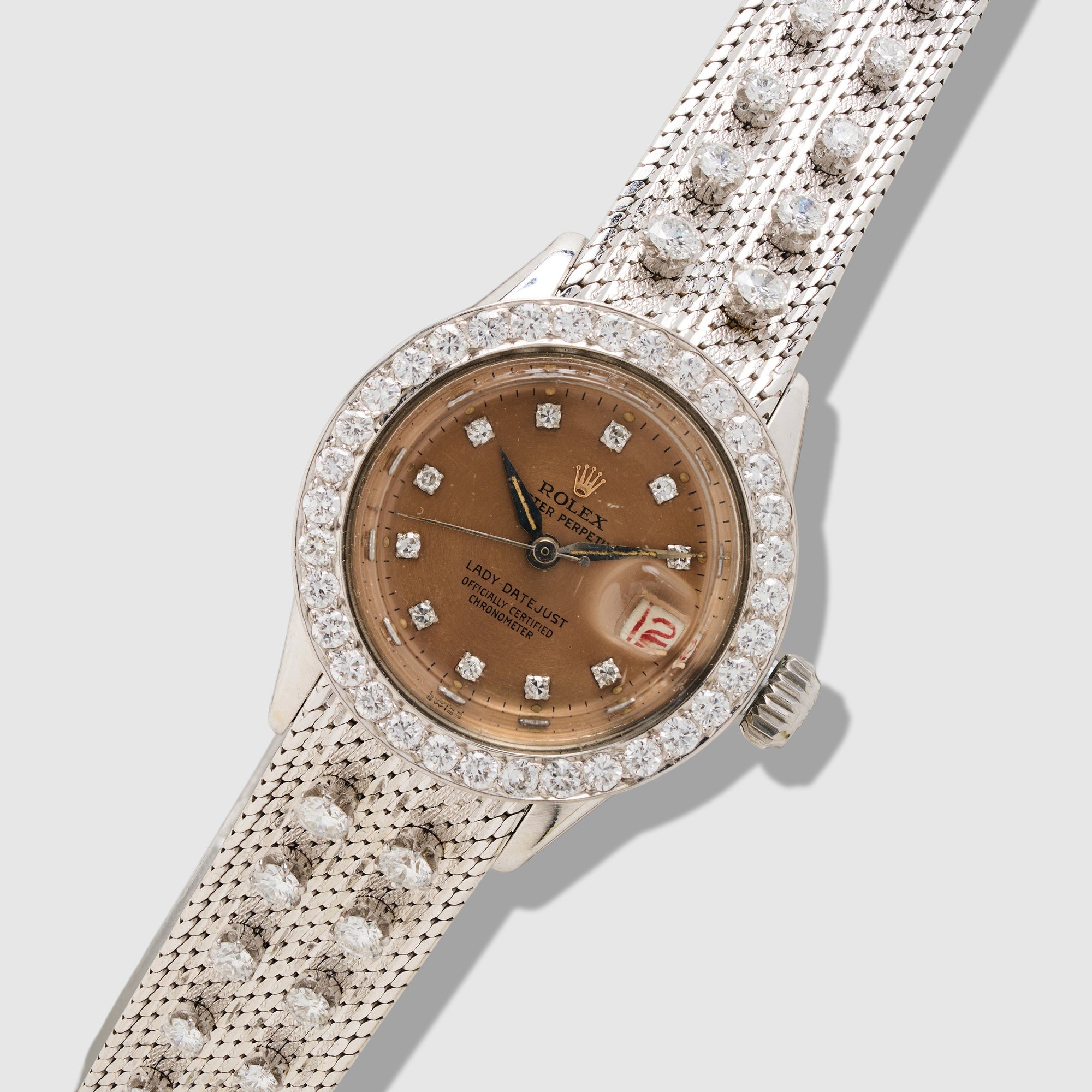 Rolex White Gold Lady Datejust Diamond Watch Ref. 6517