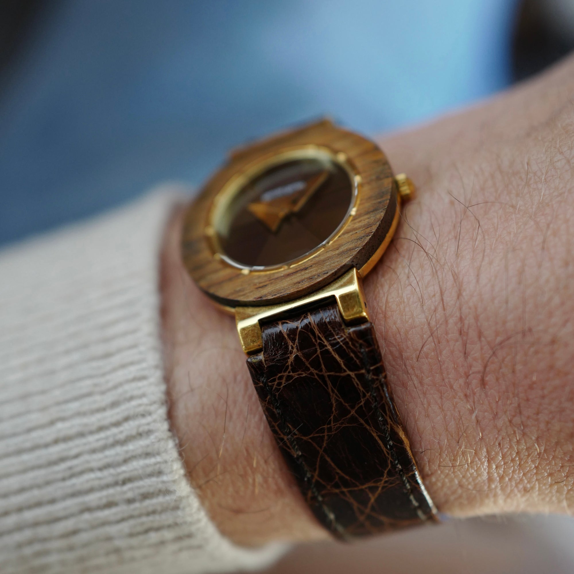 Gerald Genta Yellow Gold and Wood Watch Ref. G 3114.7 (New Arrival)
