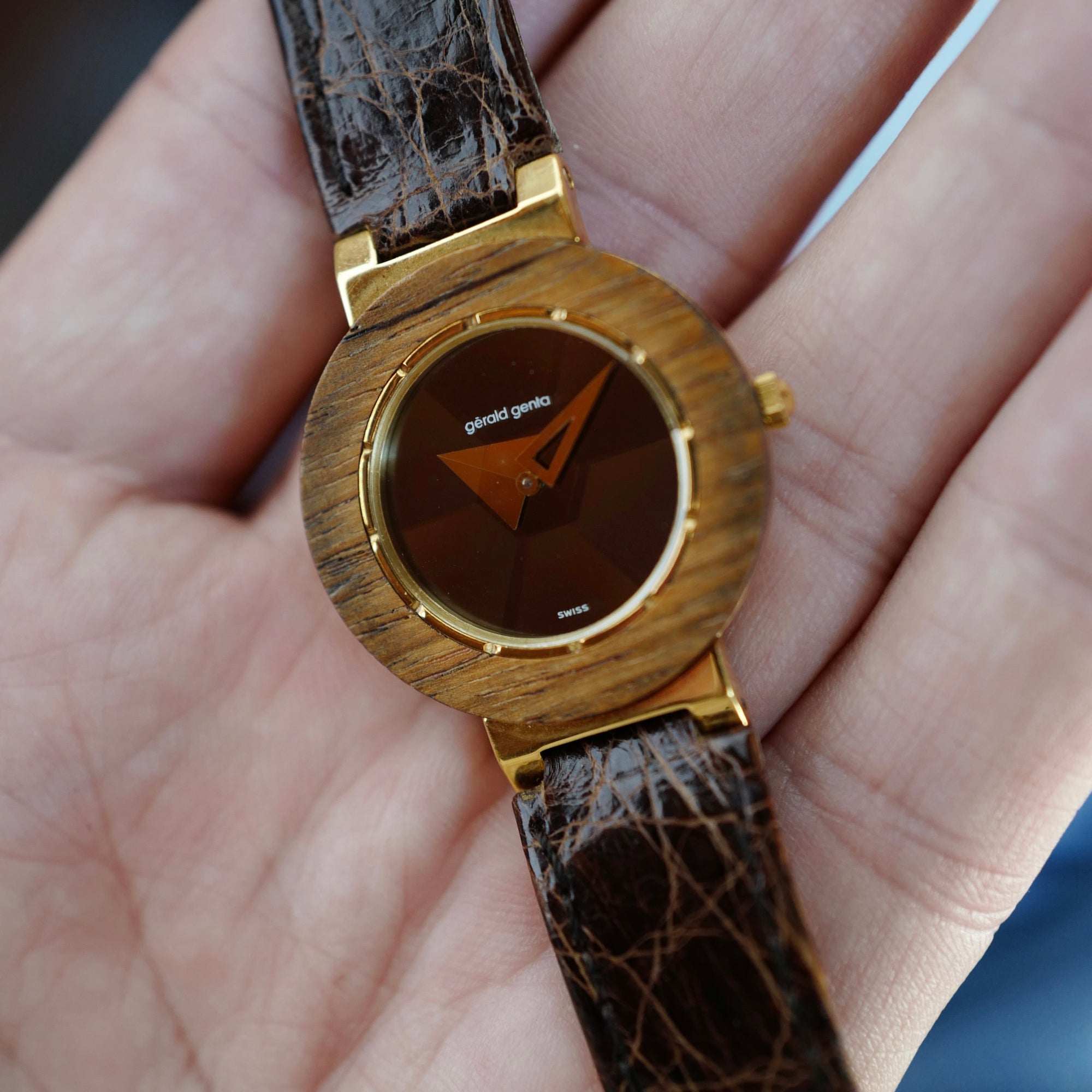 Gerald Genta Yellow Gold and Wood Watch Ref. G 3114.7 (New Arrival)