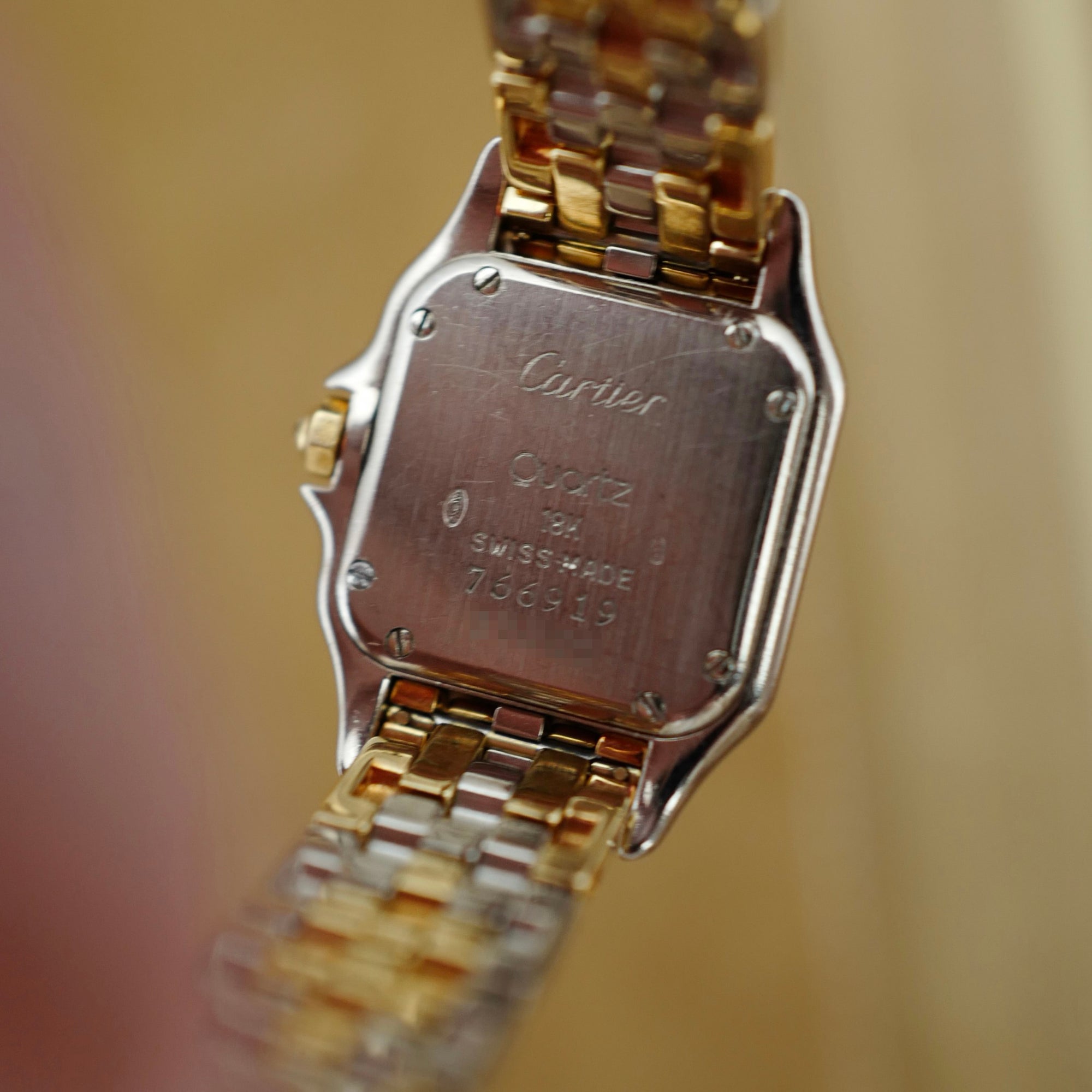 Cartier Two-Tone Panthere Ref. 7669 with Rare Obsidian Stone Dial (New Arrival)