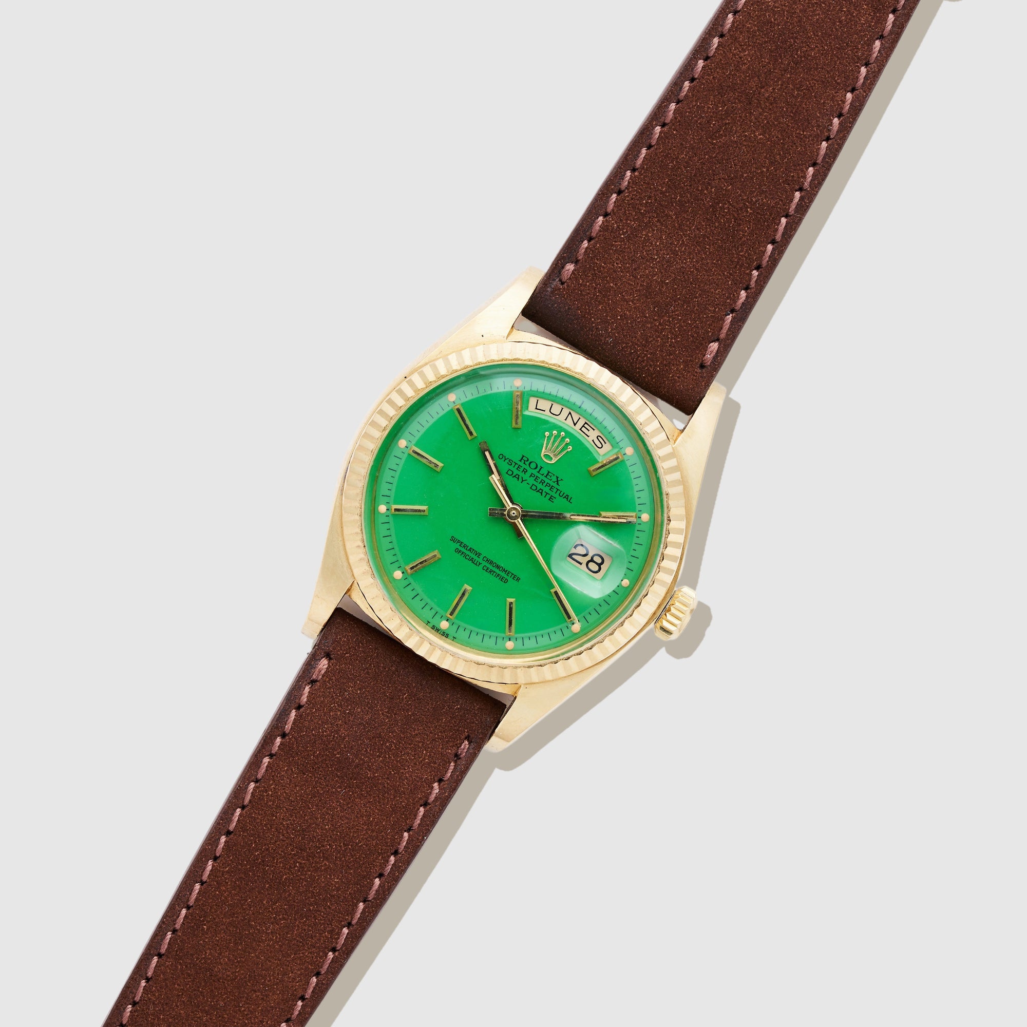 Rolex Yellow Gold Day-Date Ref. 1803 with Green Stella Dial