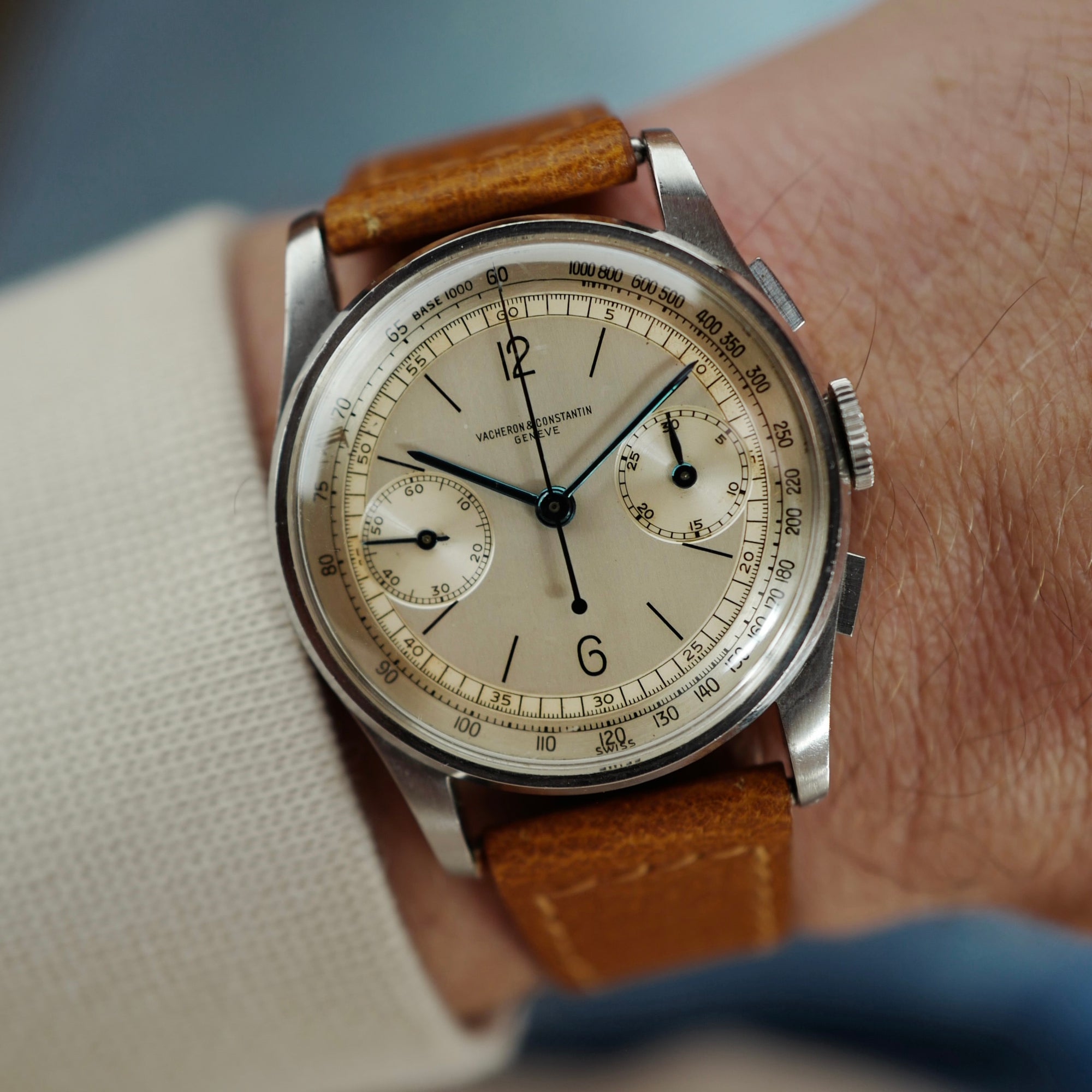 Vacheron Constantin Steel Chronograph Watch Ref. 4072, Circa 1943