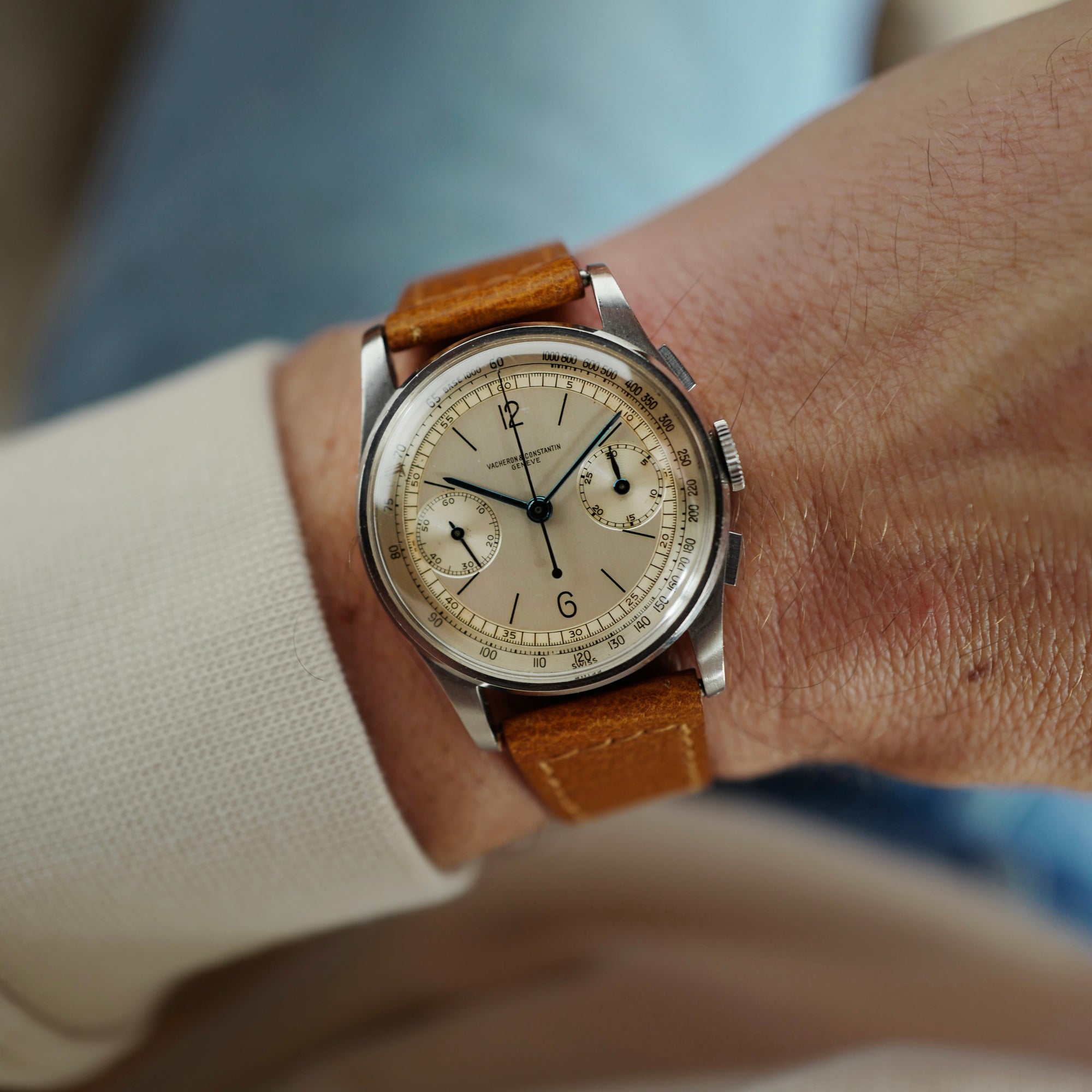 Vacheron Constantin Steel Chronograph Watch Ref. 4072, Circa 1943