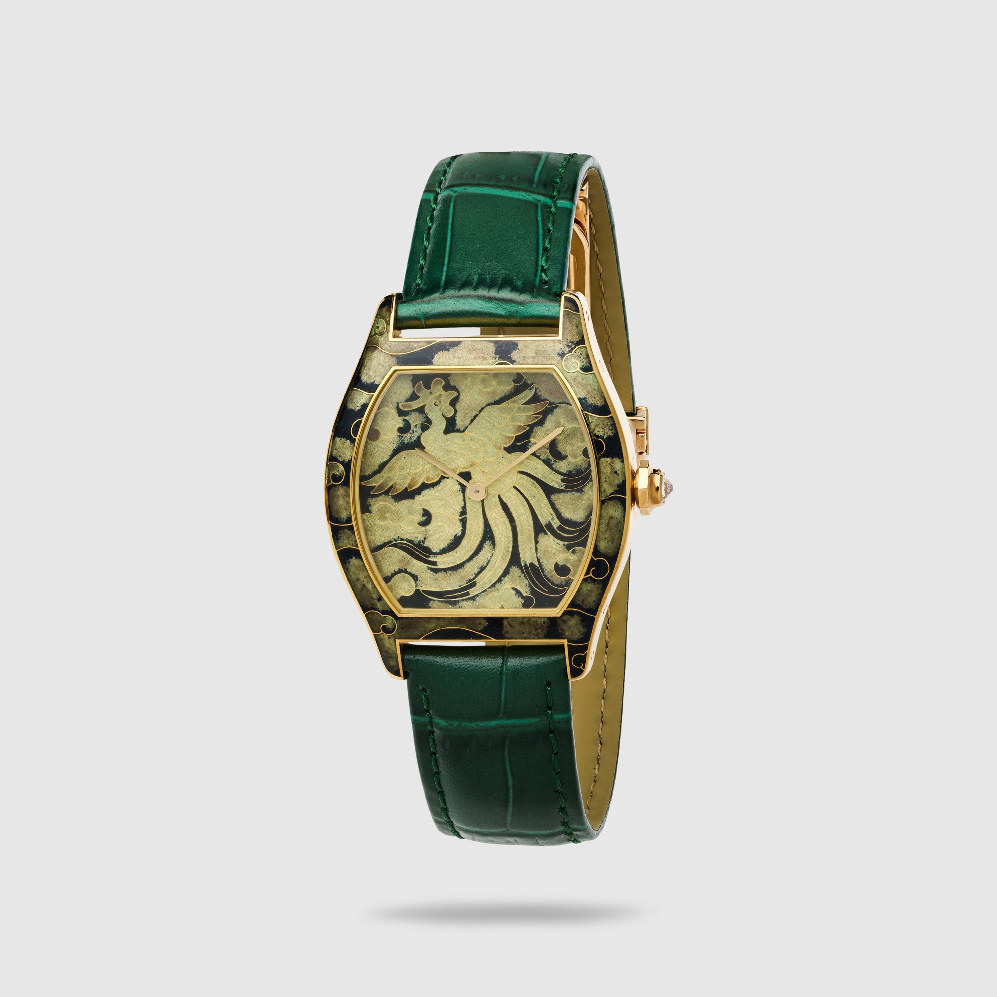 Cartier Yellow Gold Cloisonne Rooster Tortue Ref. 2496