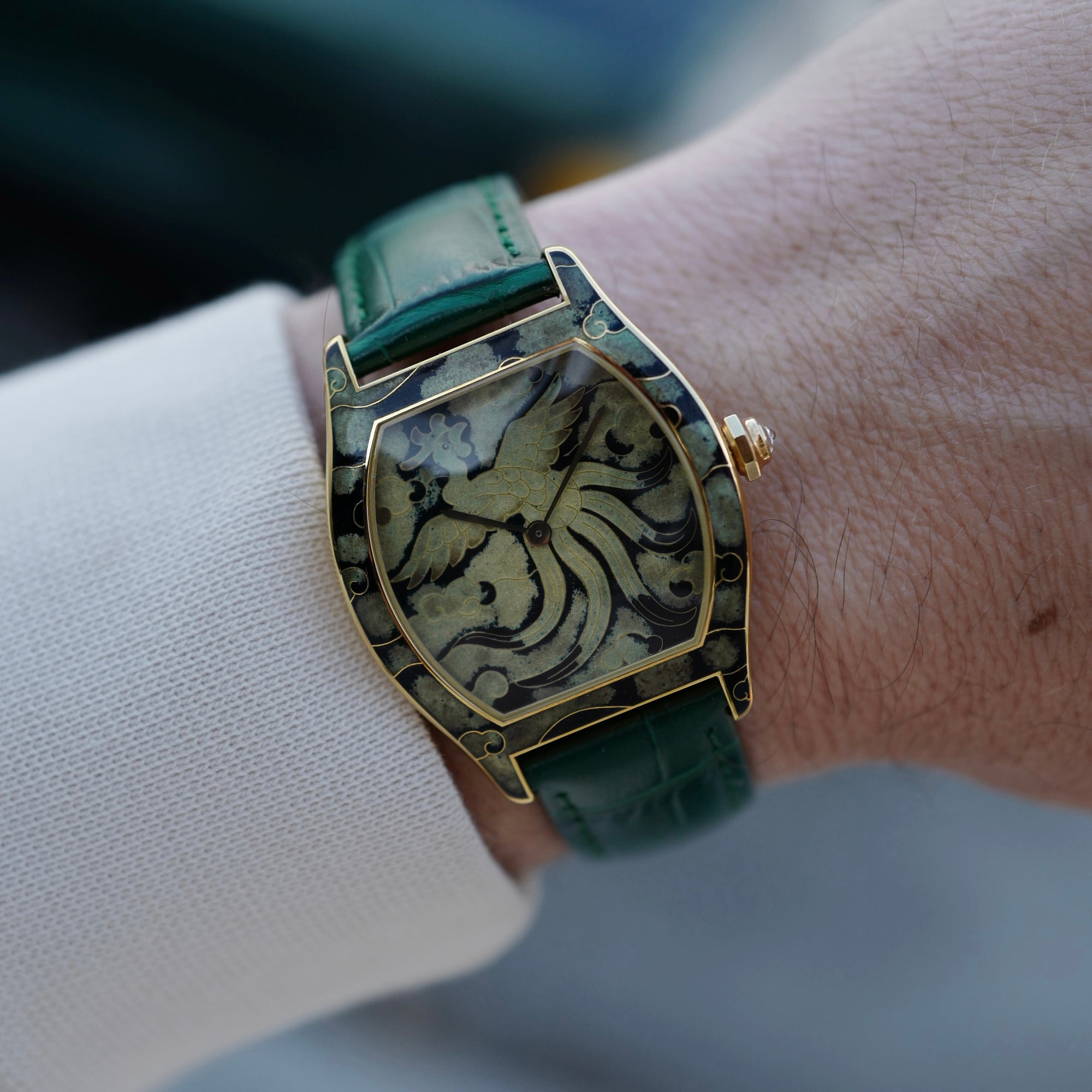 Cartier - Cartier Yellow Gold Cloisonne Rooster Tortue Ref. 2496 - The Keystone Watches