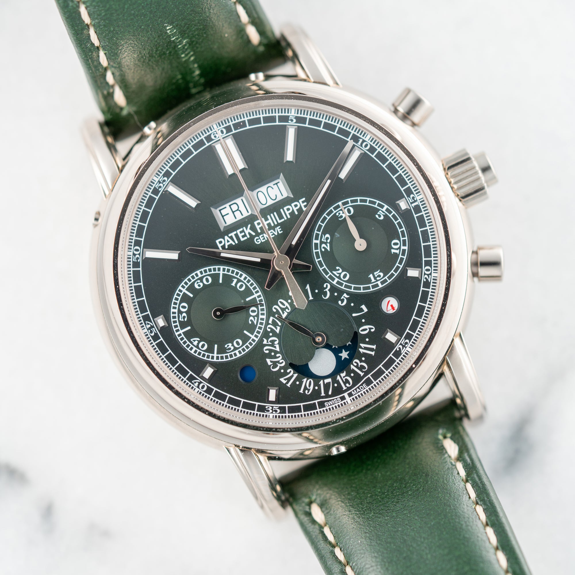 Patek Philippe 18k White Gold Perpetual Calendar Chronograph Ref. 5204 (New Arrival)