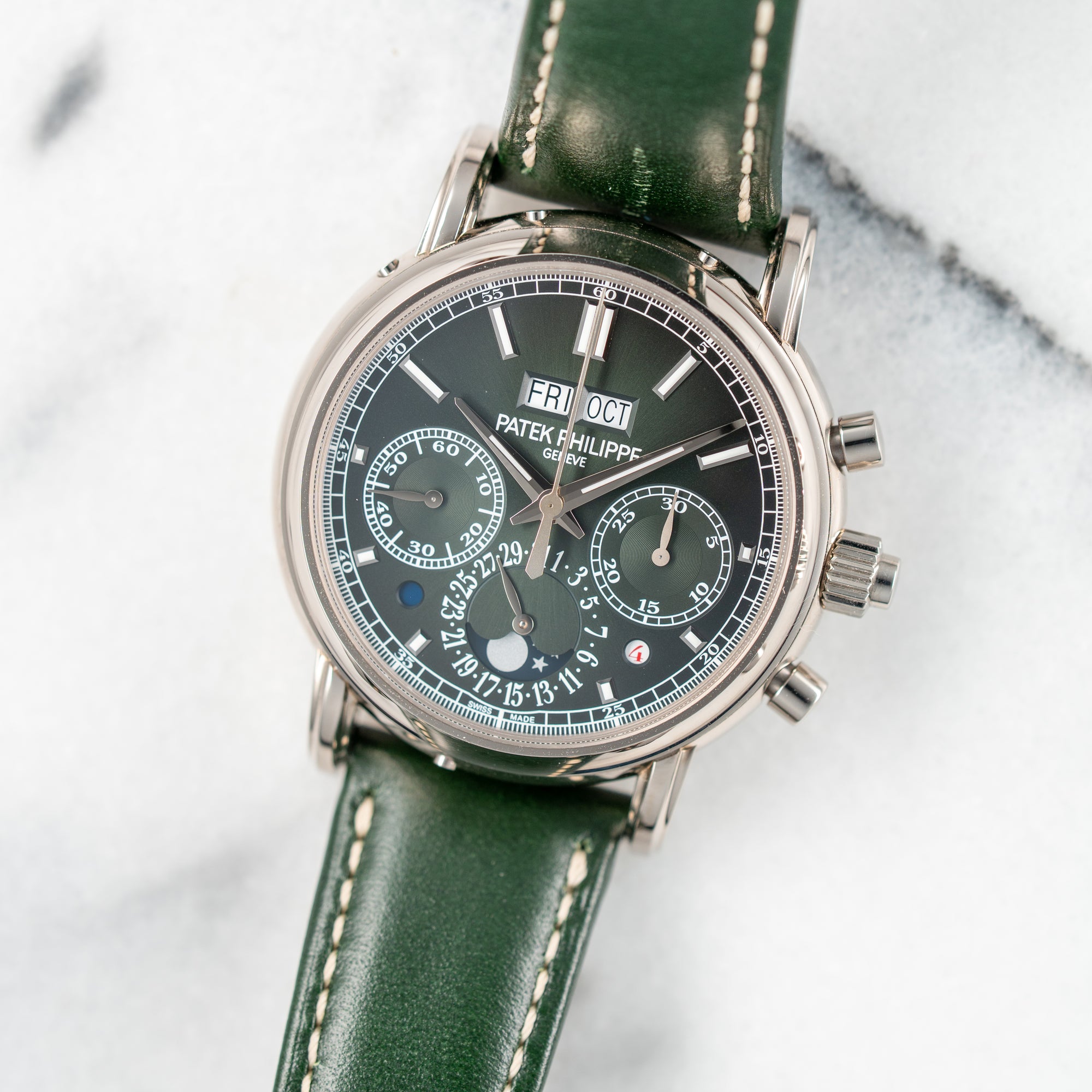 Patek Philippe 18k White Gold Perpetual Calendar Chronograph Ref. 5204 (New Arrival)