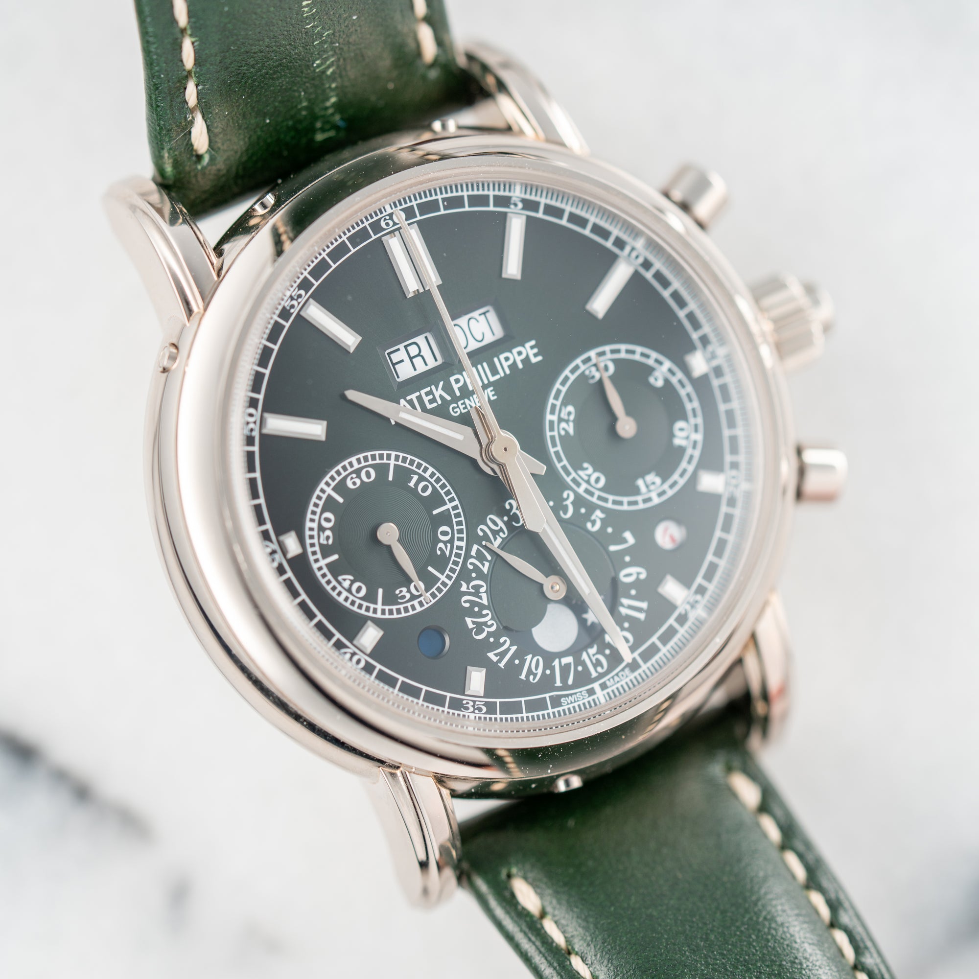 Patek Philippe 18k White Gold Perpetual Calendar Chronograph Ref. 5204 (New Arrival)