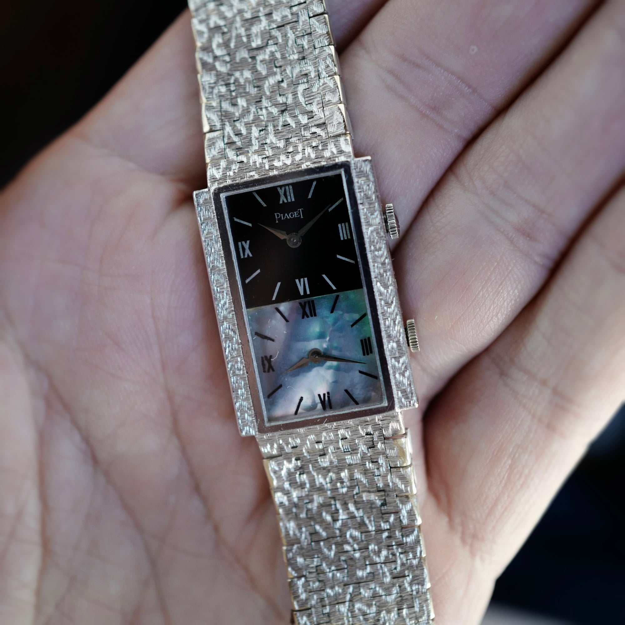 Piaget White Gold Dual Time Watch Ref. 69212 (New Arrival)