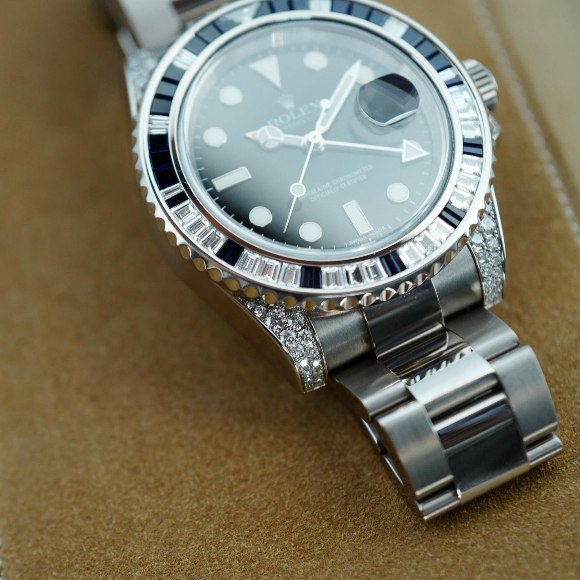 Rolex White Gold GMT-Master Ref. 116759SA with Sapphires and Diamonds (New Arrival)