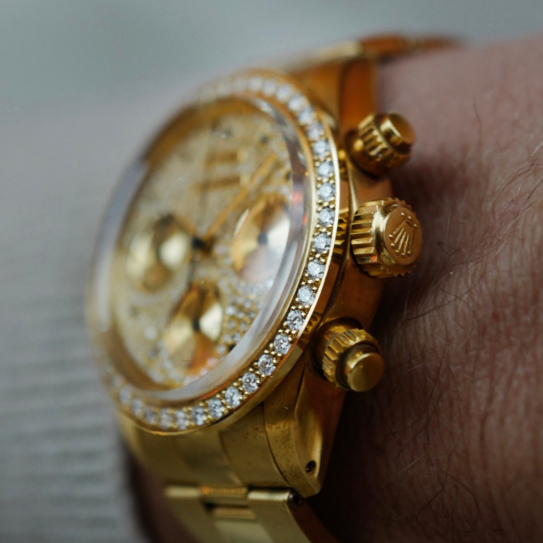 Rolex Yellow Gold Cosmograph Daytona Diamond Watch Ref. 6269 in Like New Condition
