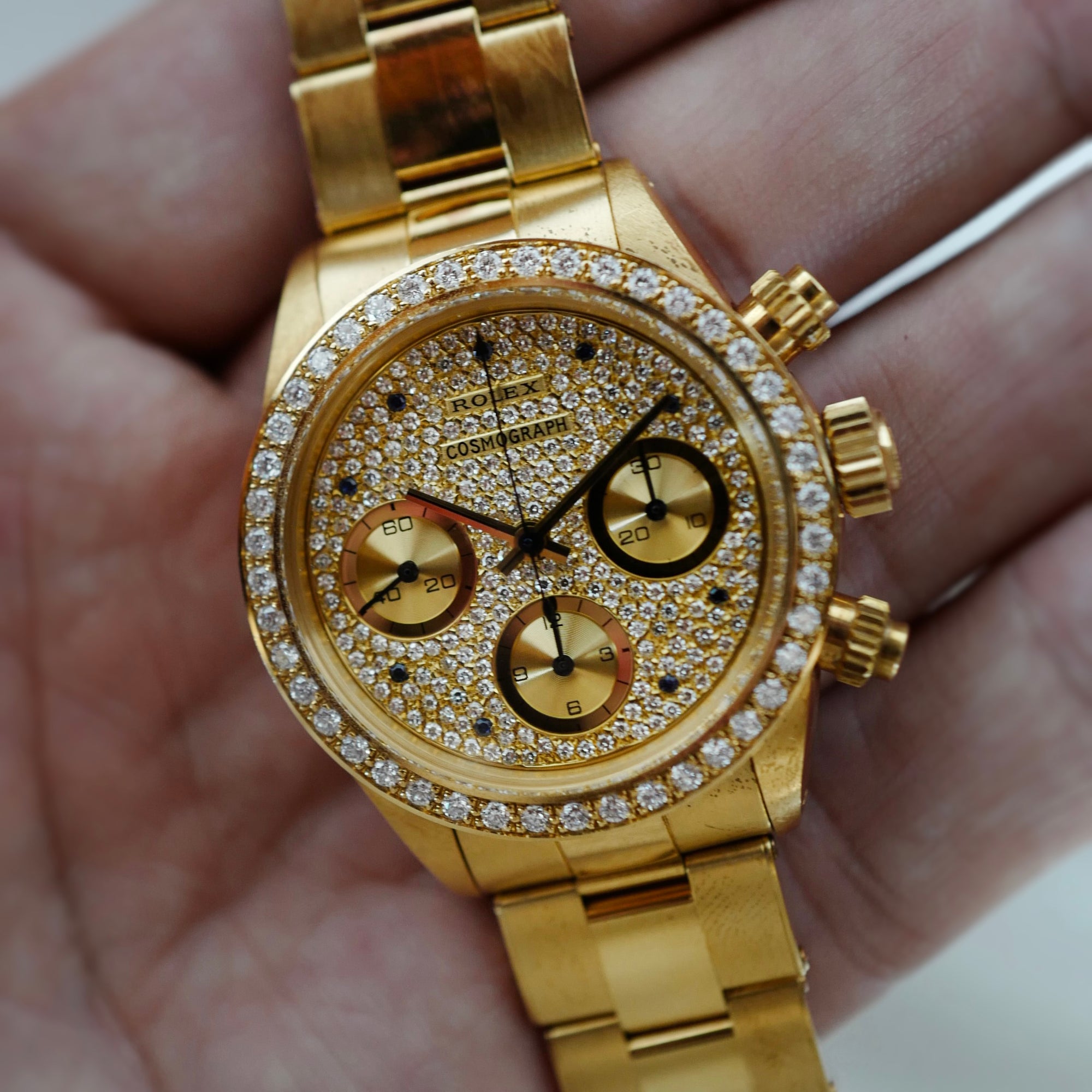 Rolex Yellow Gold Cosmograph Daytona Diamond Watch Ref. 6269 in Like New Condition