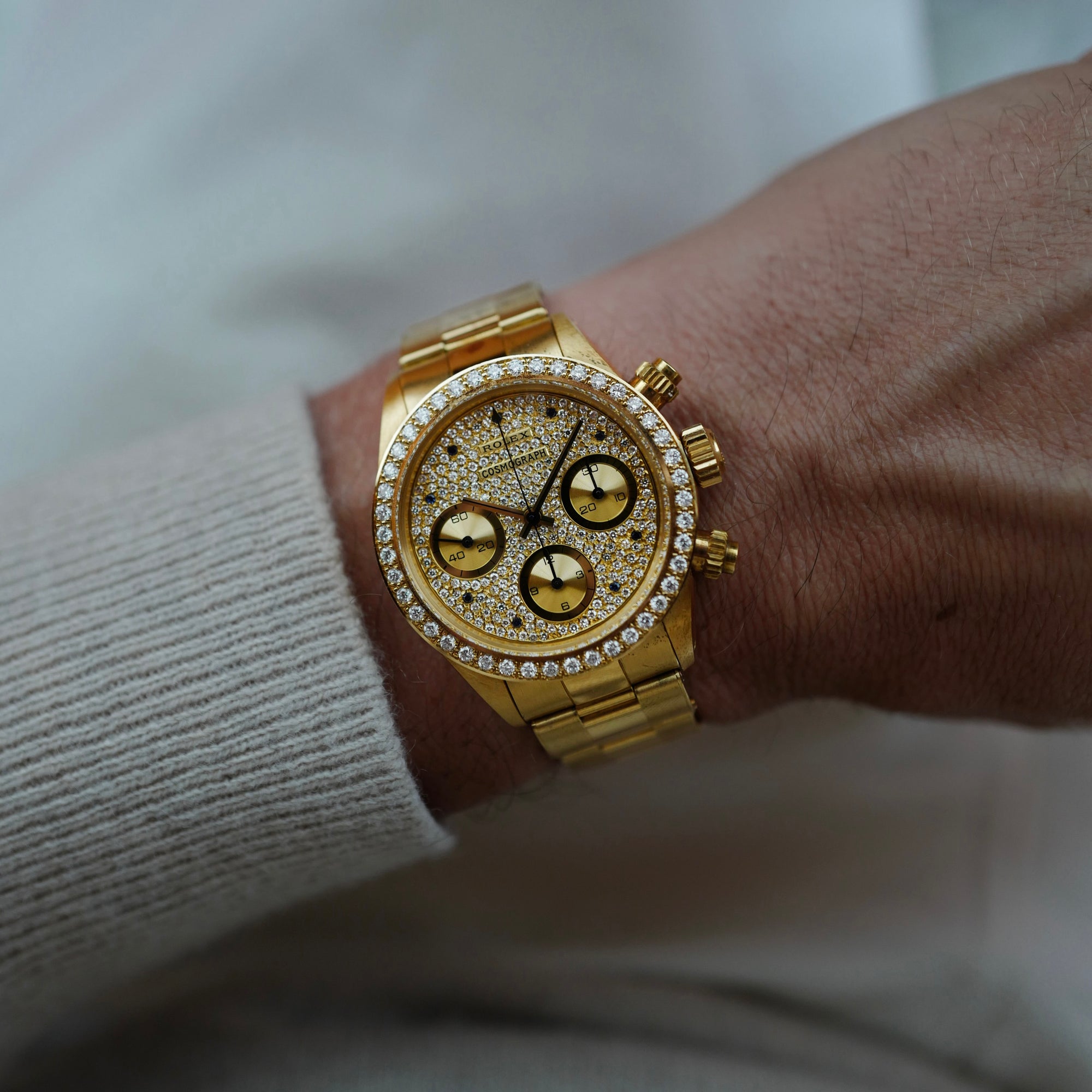 Rolex Yellow Gold Cosmograph Daytona Diamond Watch Ref. 6269 in Like New Condition