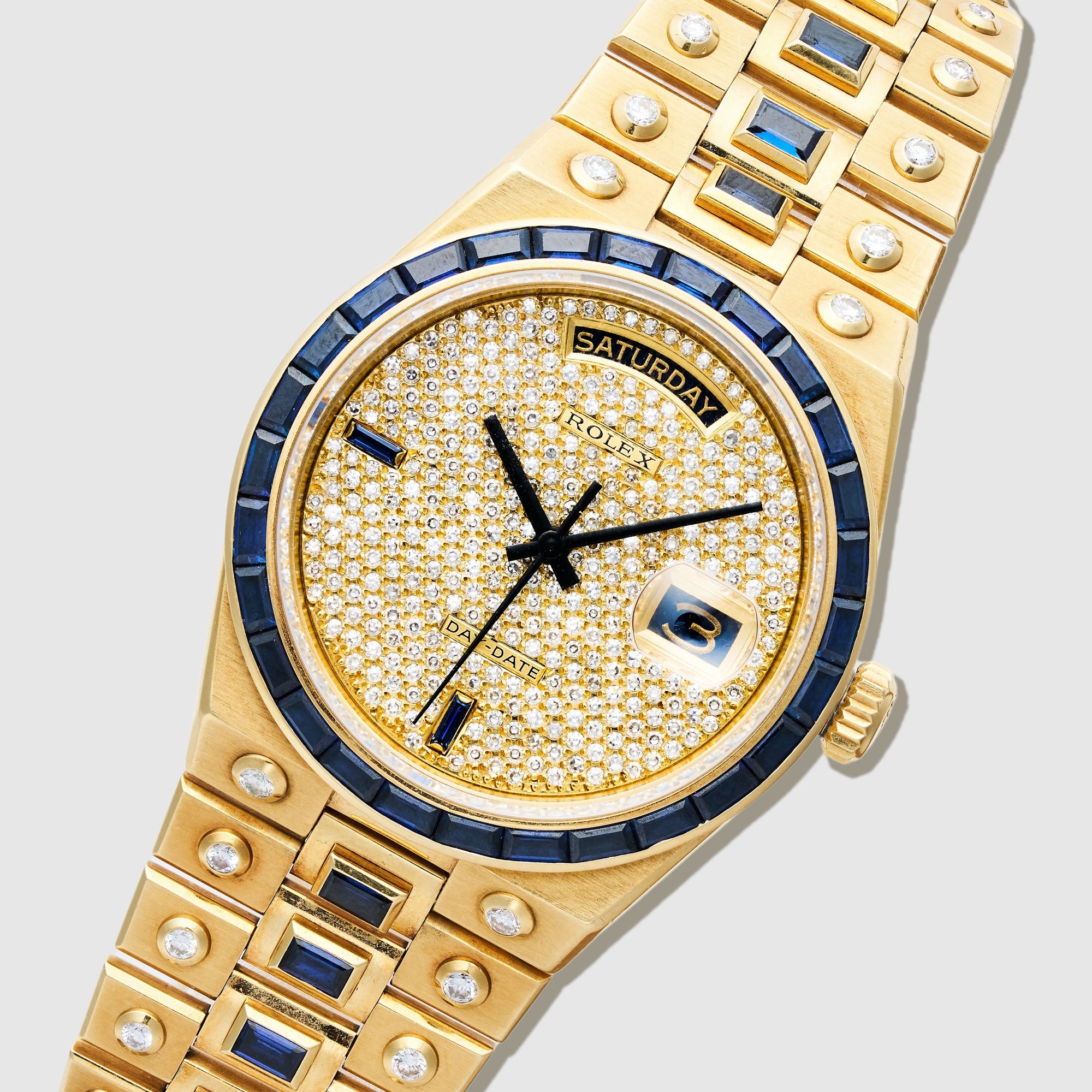 Rolex Yellow Gold Oyster-Quartz Octopus Sapphire Diamond Watch Ref. 19198