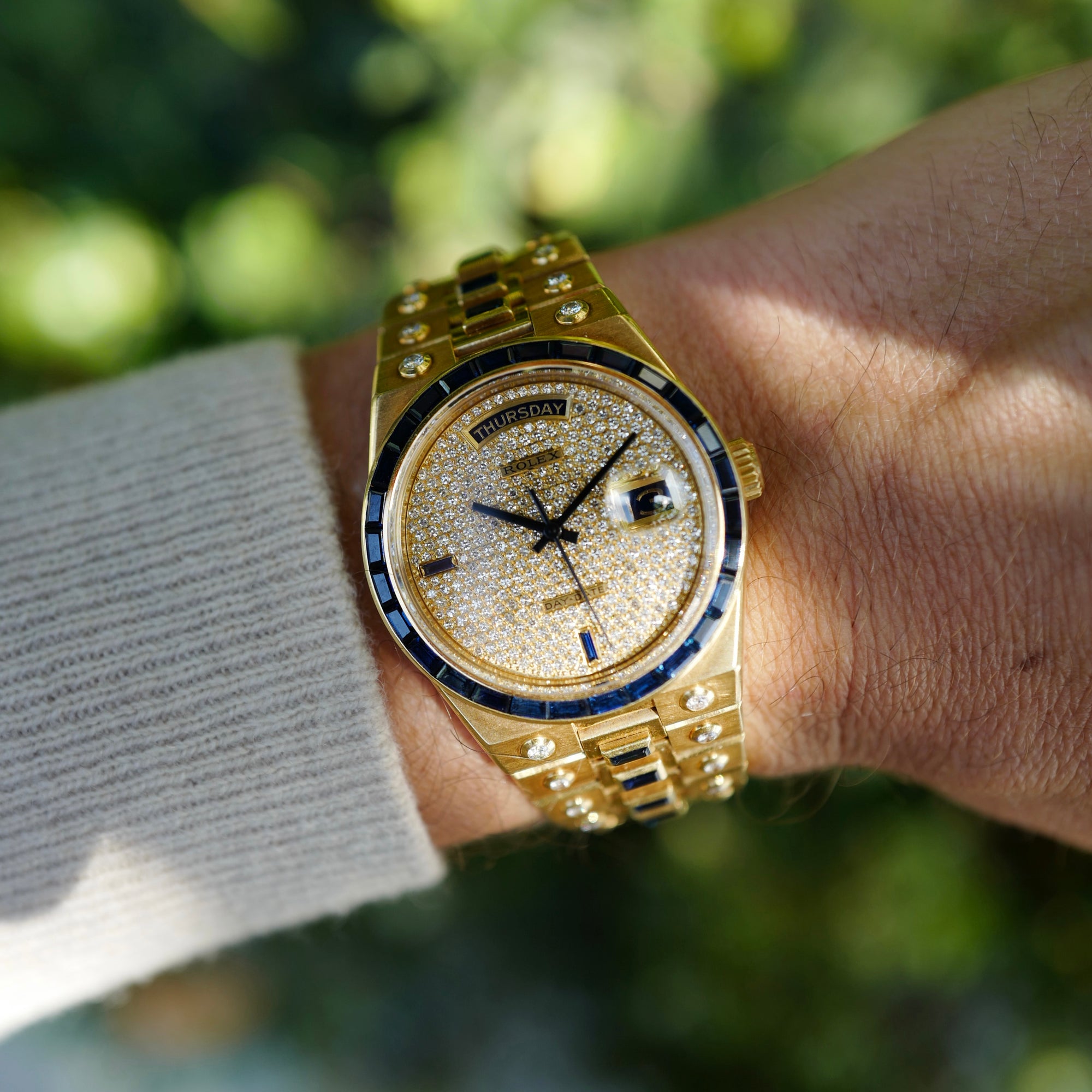 Rolex Yellow Gold Oyster-Quartz Octopus Sapphire Diamond Watch Ref. 19198