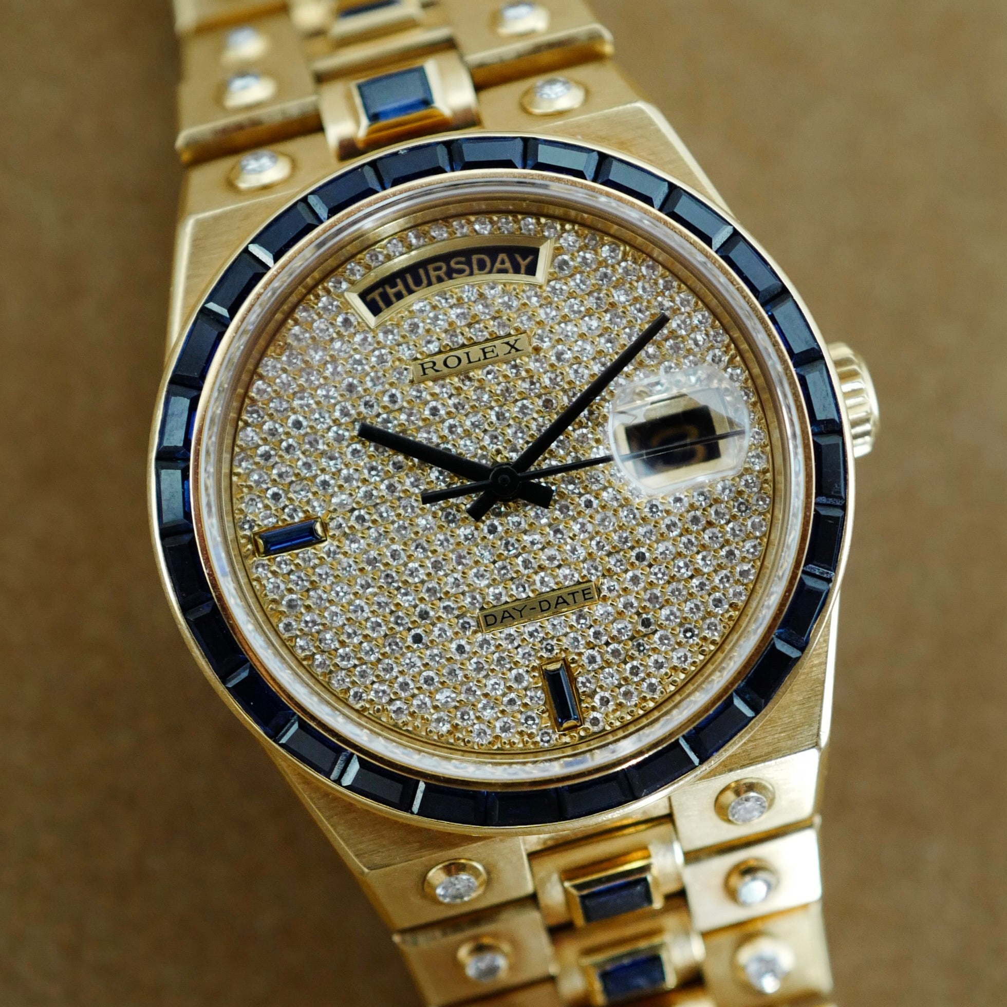Rolex Yellow Gold Oyster-Quartz Octopus Sapphire Diamond Watch Ref. 19198
