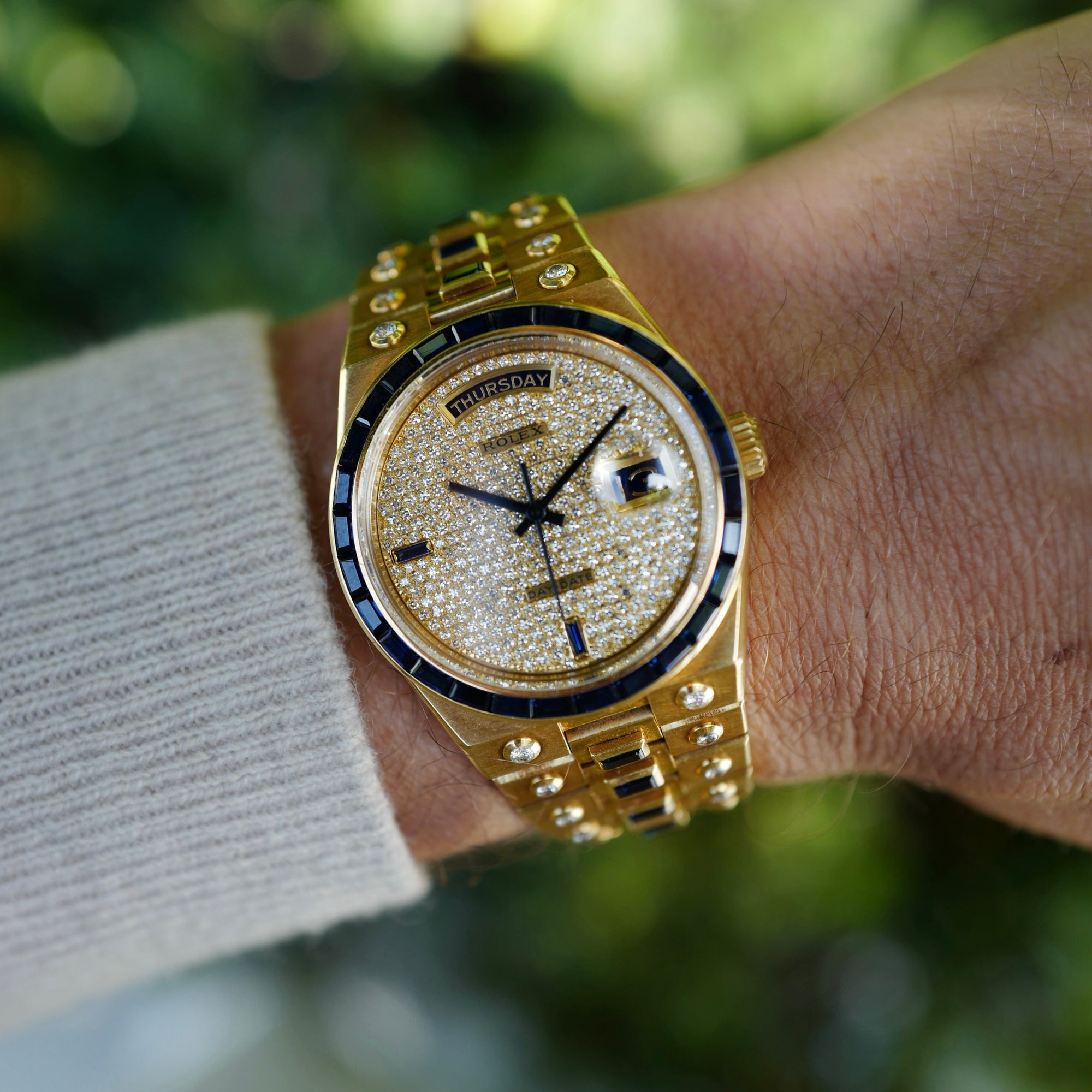 Rolex Yellow Gold Oyster-Quartz Octopus Sapphire Diamond Watch Ref. 19198