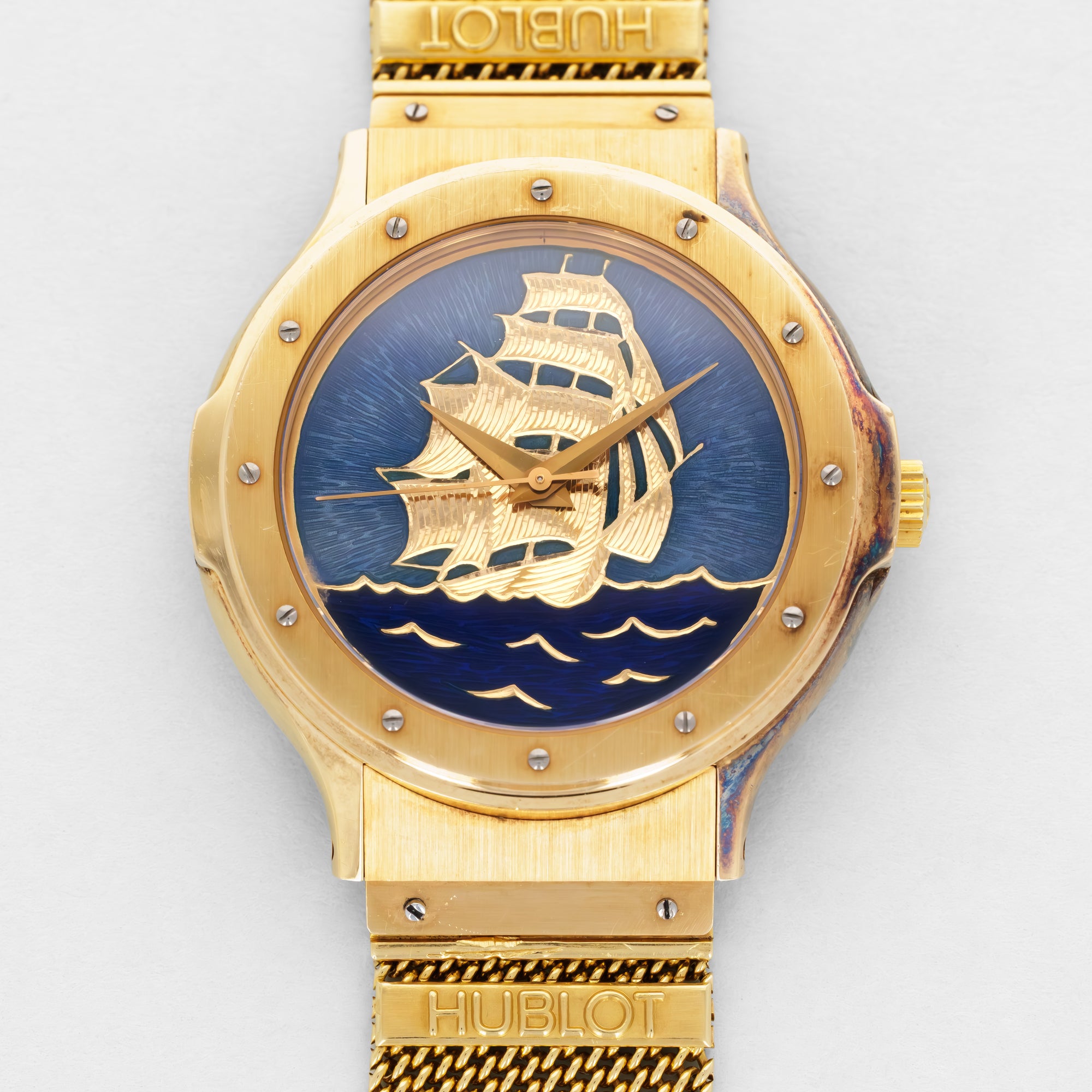 Hublot Yellow Gold MDM Cloisonne Ship Watch Ref. 1582.8