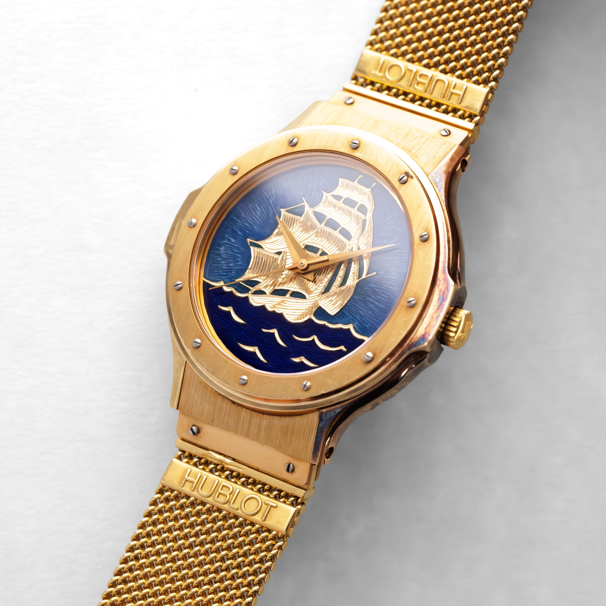 Hublot Yellow Gold MDM Cloisonne Ship Watch Ref. 1582.8