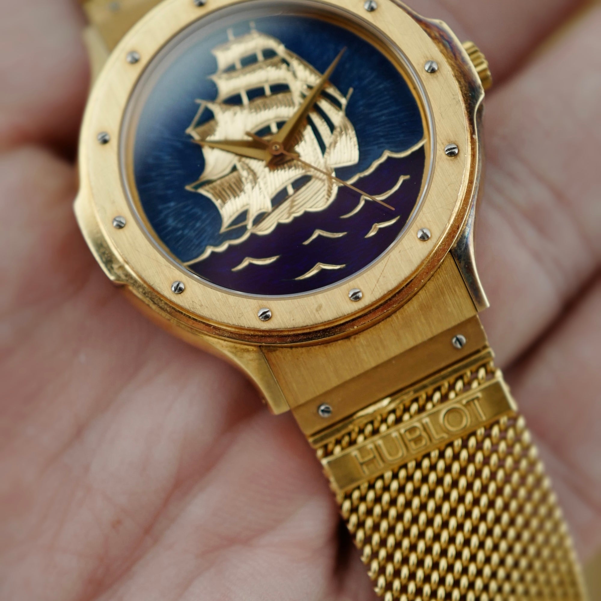 Hublot Yellow Gold MDM Cloisonne Ship Watch Ref. 1582.8