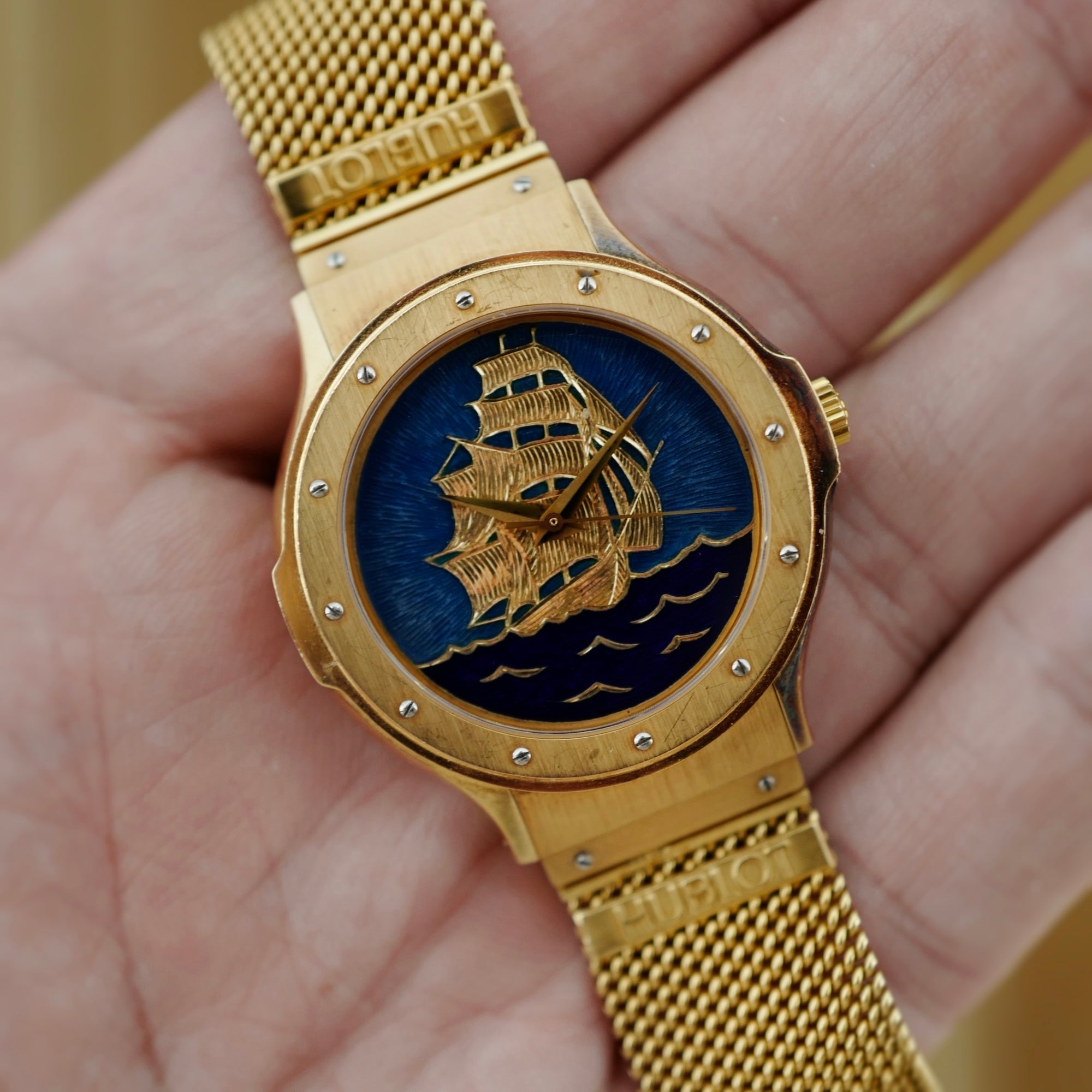 Hublot Yellow Gold MDM Cloisonne Ship Watch Ref. 1582.8