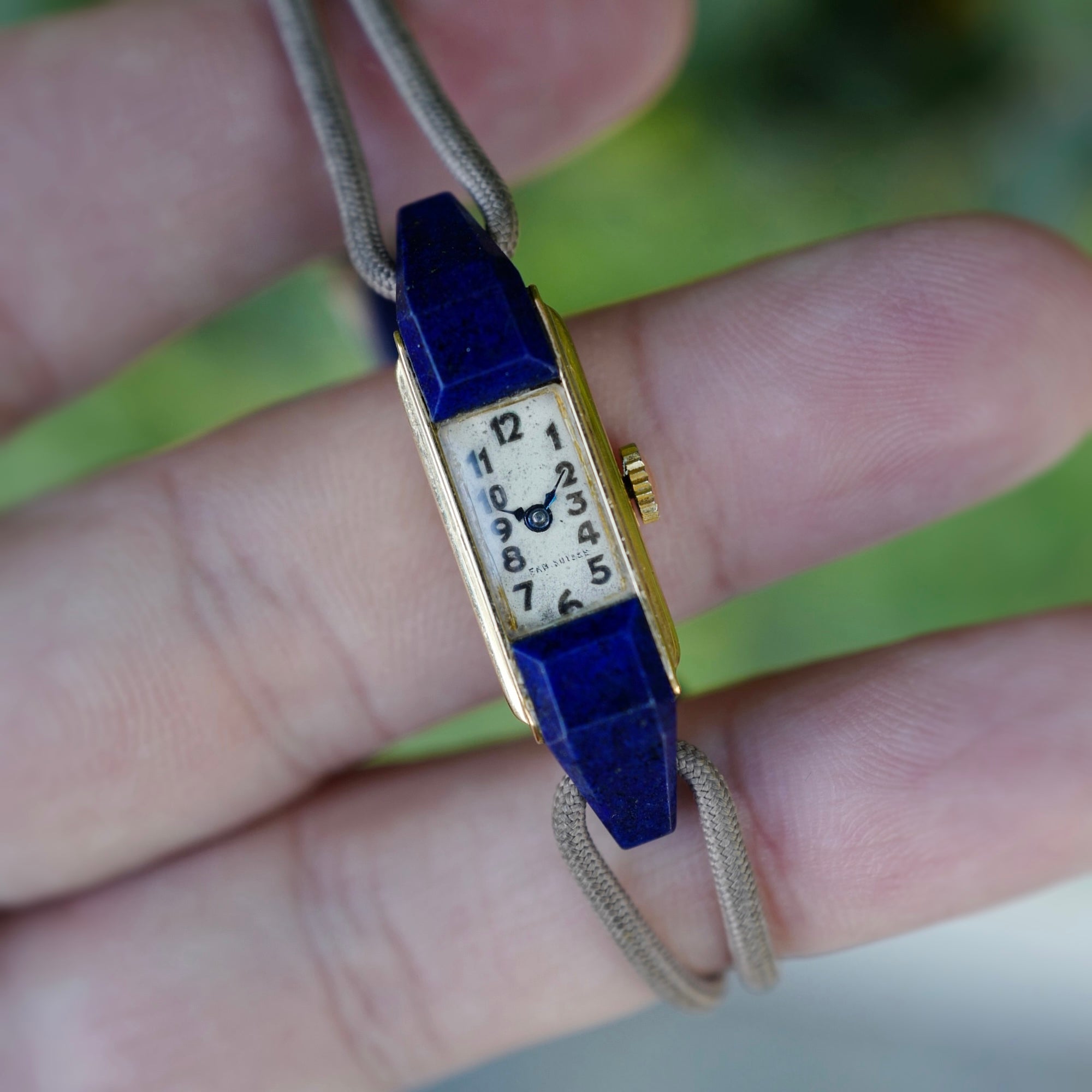 Boucheron Yellow Gold Lapis Watch in Original Fitted Box (New Arrival)