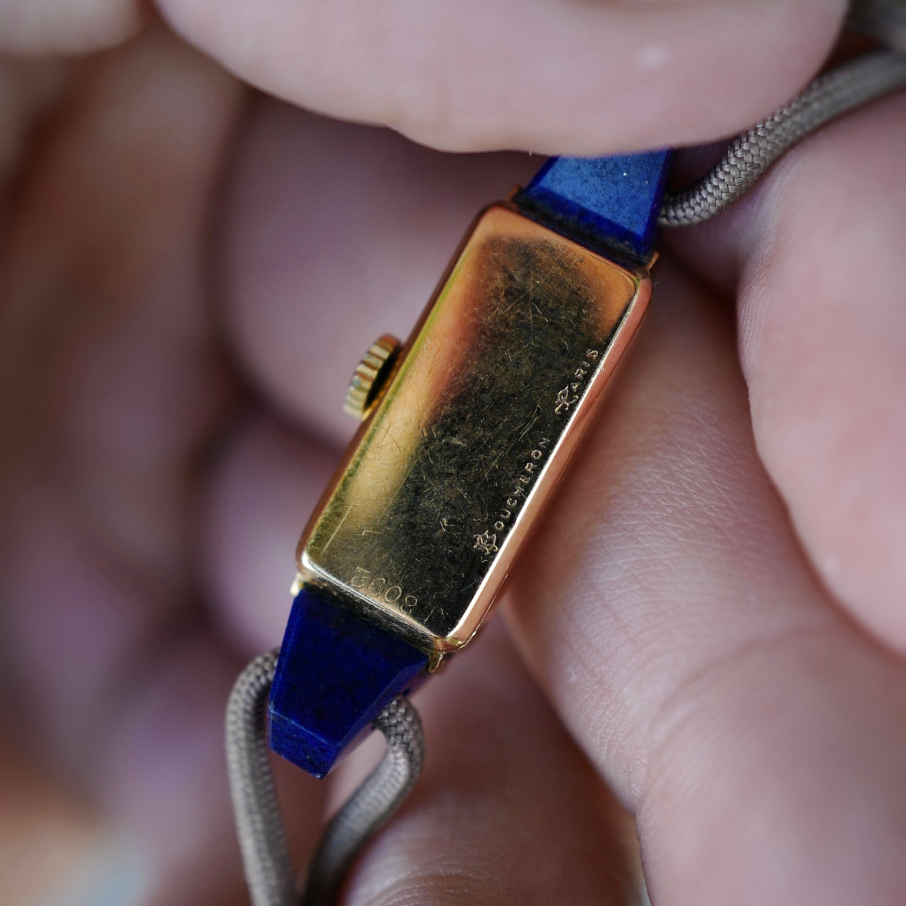 Boucheron - Boucheron Yellow Gold Lapis Watch in Original Fitted Box (New Arrival) - The Keystone Watches