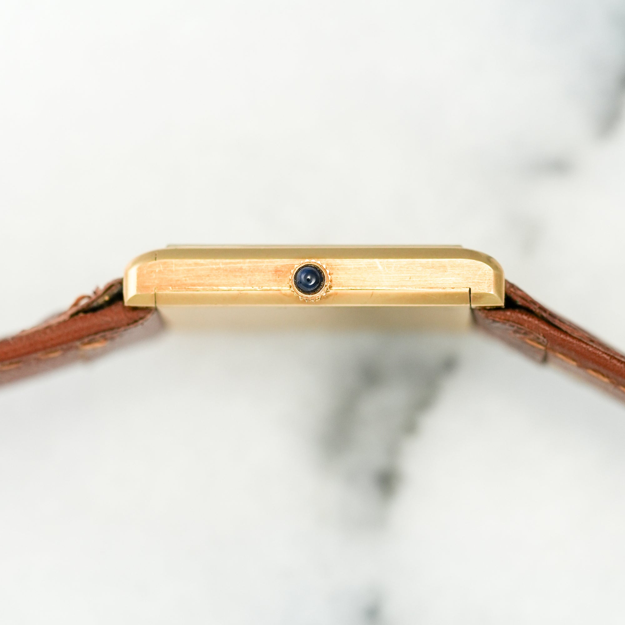 Cartier Yellow Gold Tigers Eye Tank Watch, by Piaget (New Arrival)