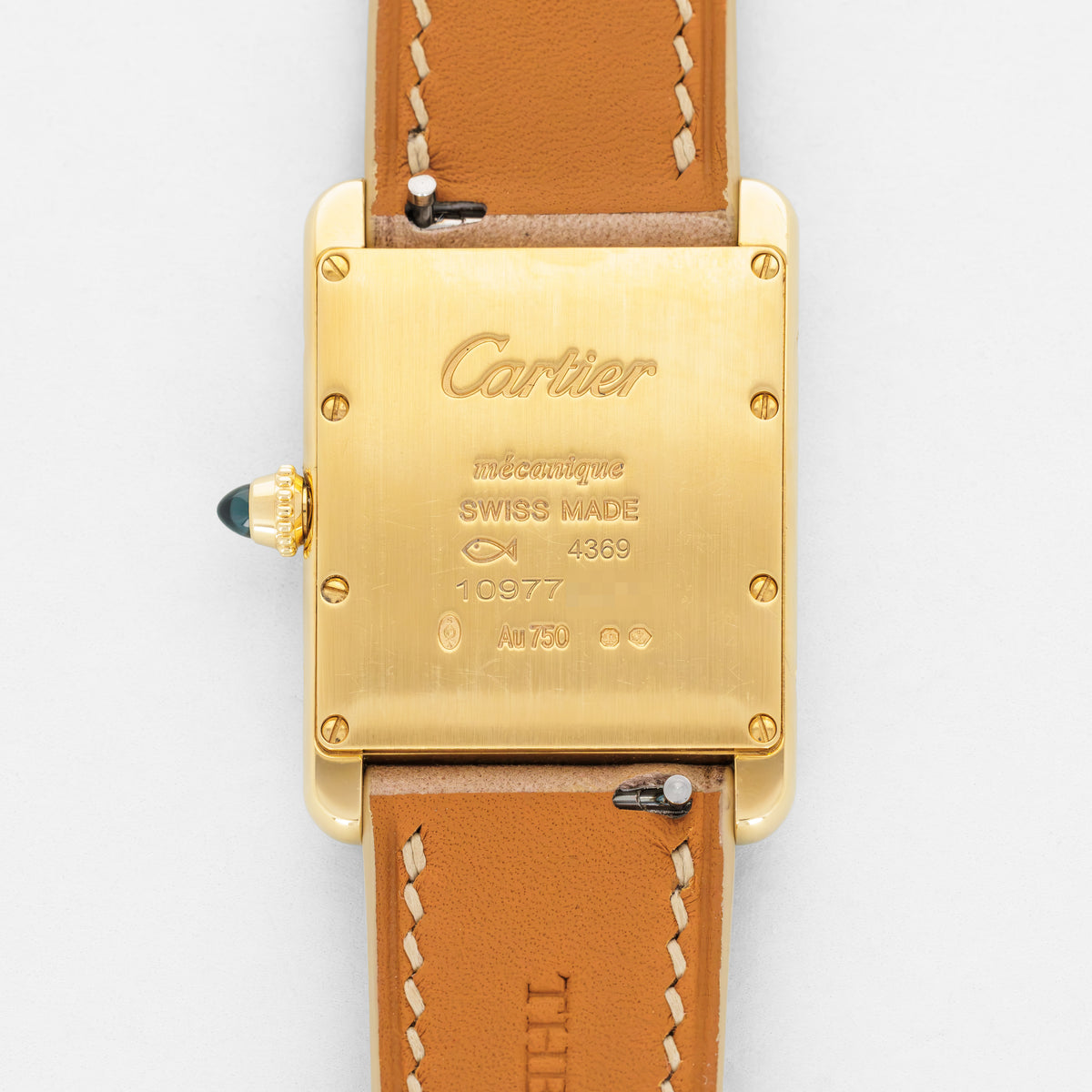 Cartier Yellow Gold Tank Black Dial