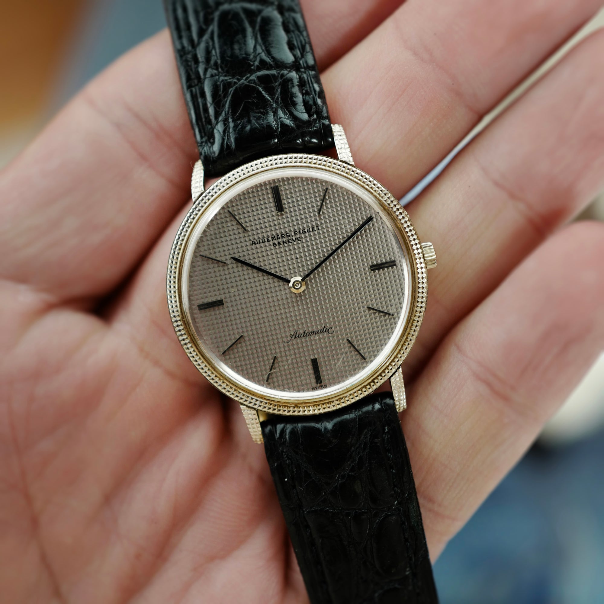 Audemars Piguet White Gold Automatic with Hobnail Case and Dial (New Arrival)