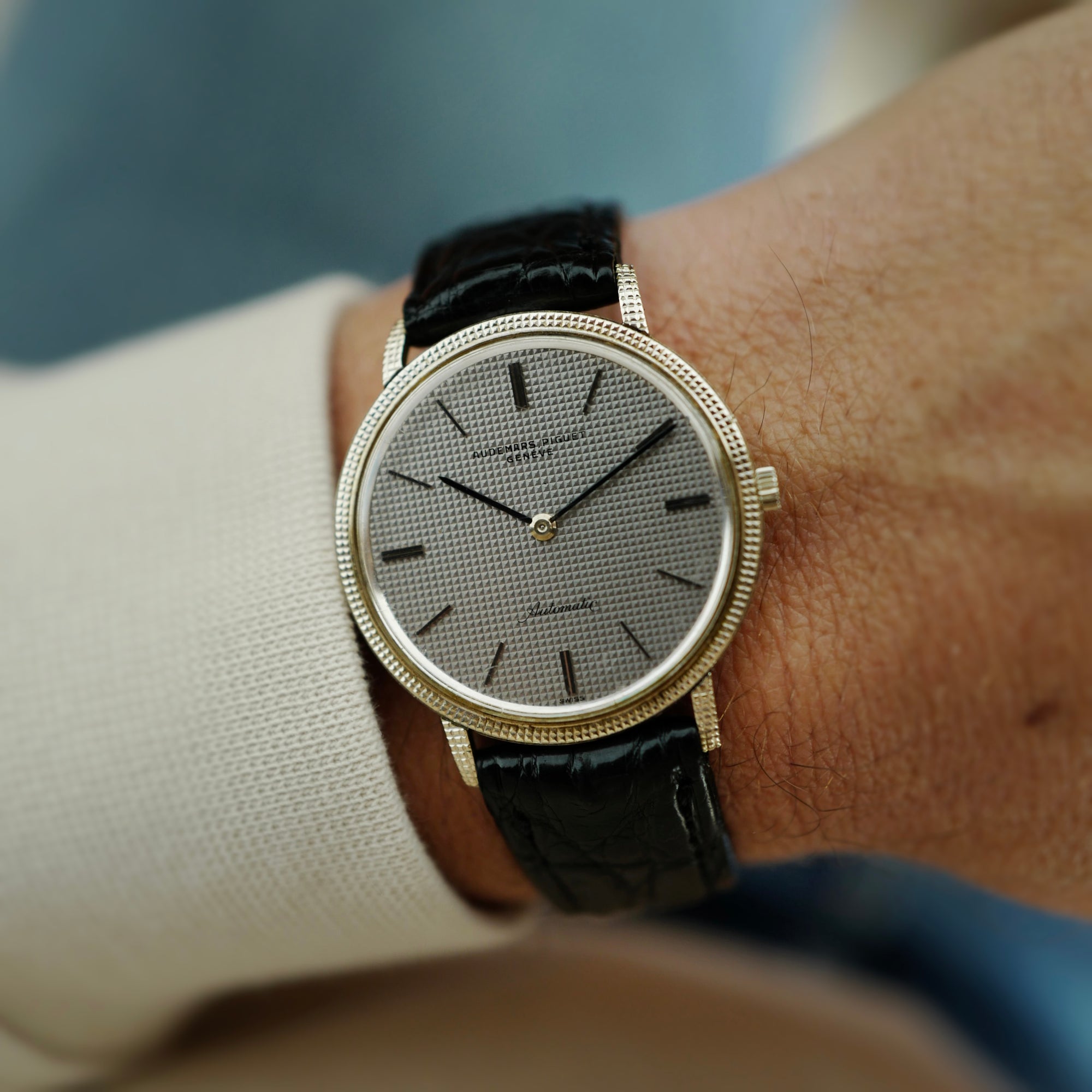 Audemars Piguet White Gold Automatic with Hobnail Case and Dial (New Arrival)