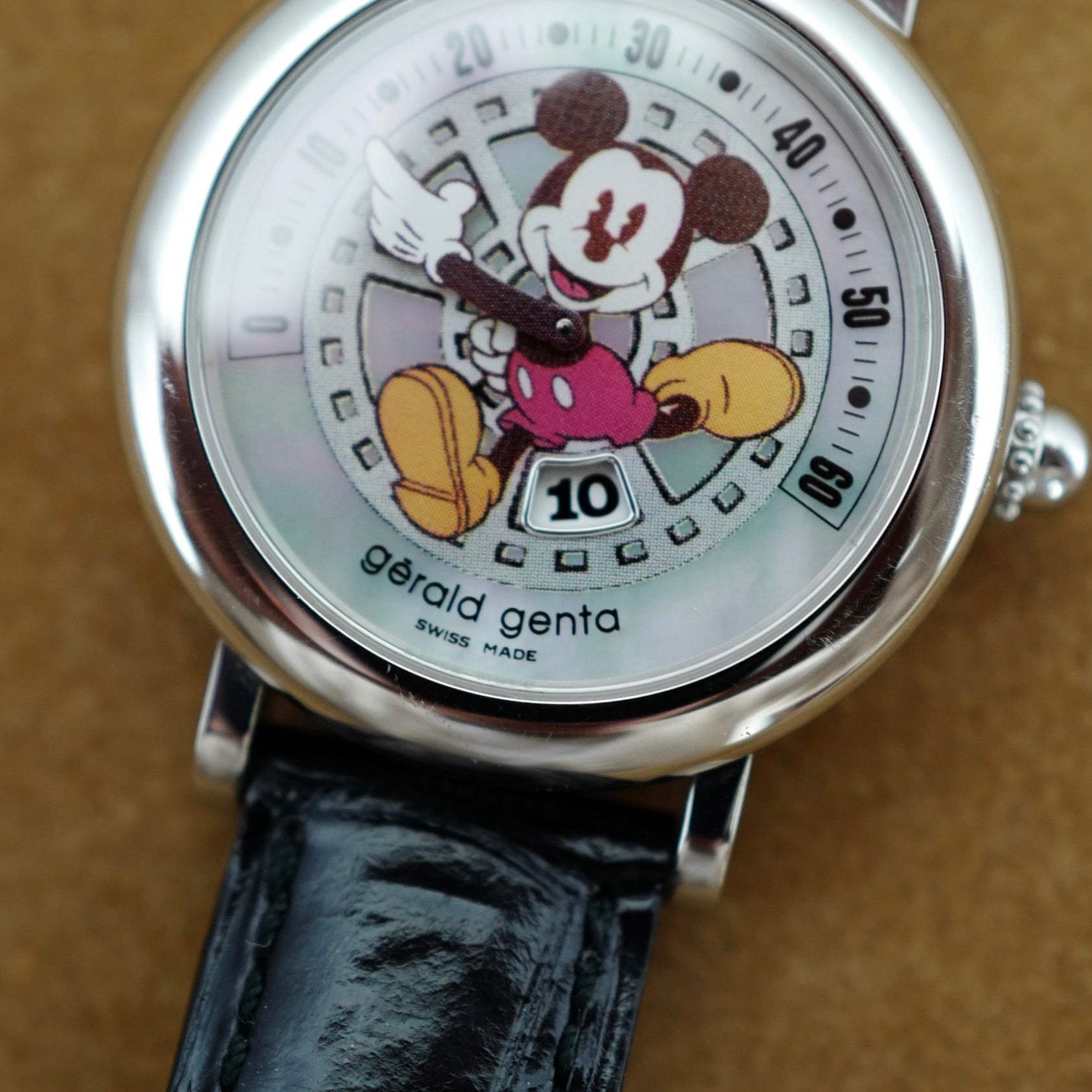Gerald Genta Steel Mickey Mouse Ref. G3712 70th Anniversary Watch with Mother of Pearl Dial