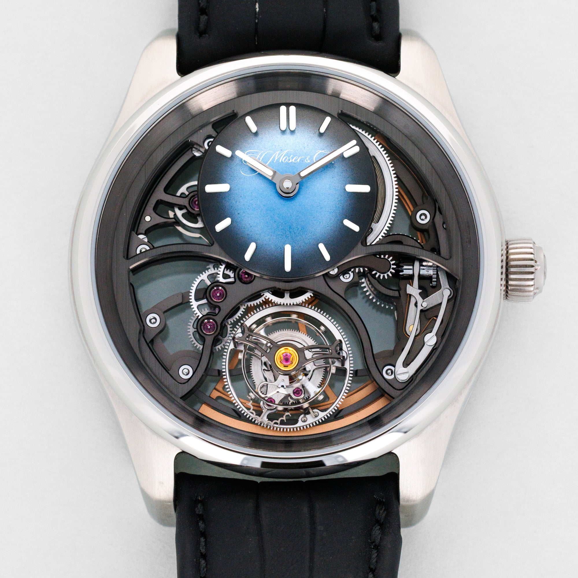 H. Moser &amp; Cie Steel Pioneer Cylindrical Tourbillon Skeleton Ref. 3811-1200