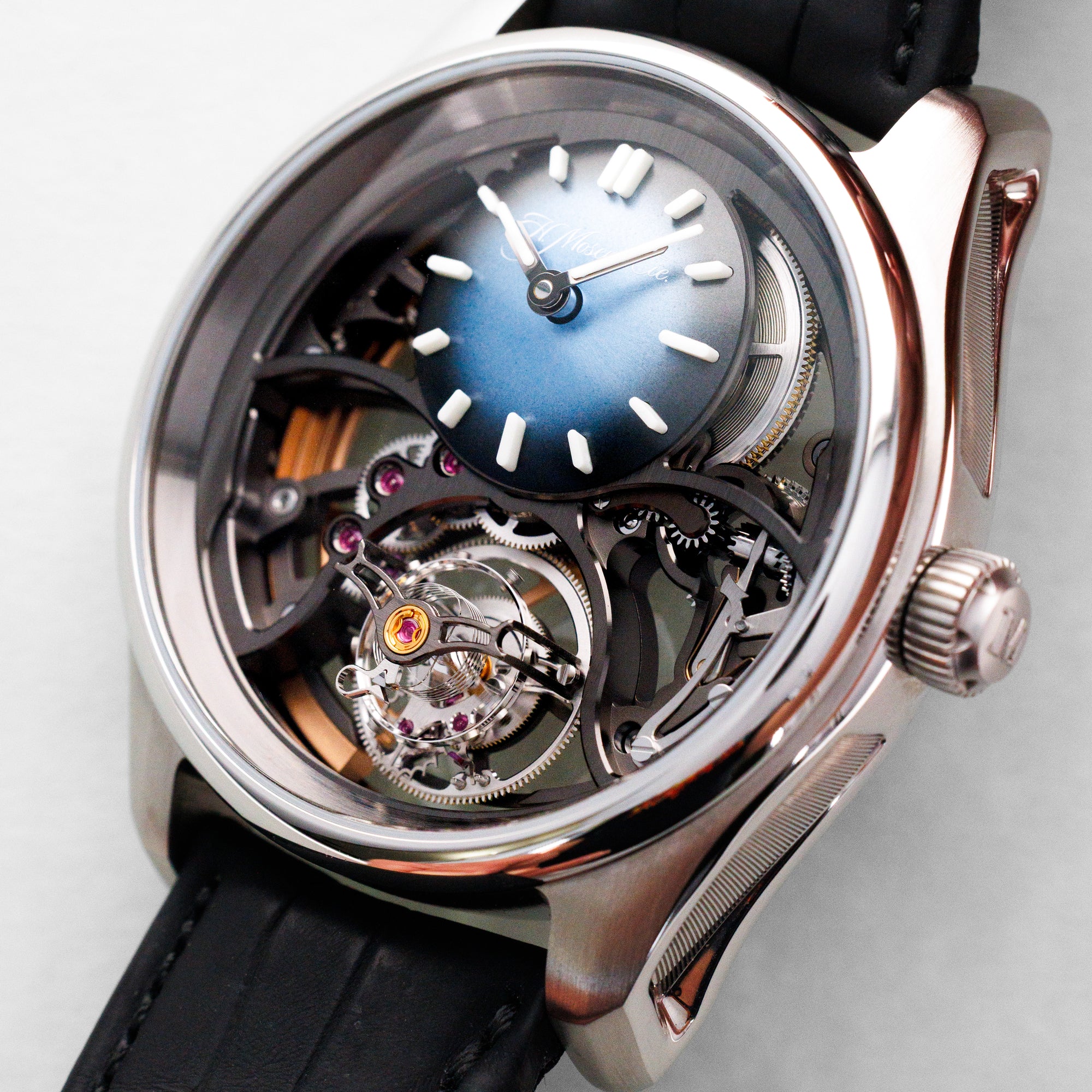H. Moser &amp; Cie Steel Pioneer Cylindrical Tourbillon Skeleton Ref. 3811-1200
