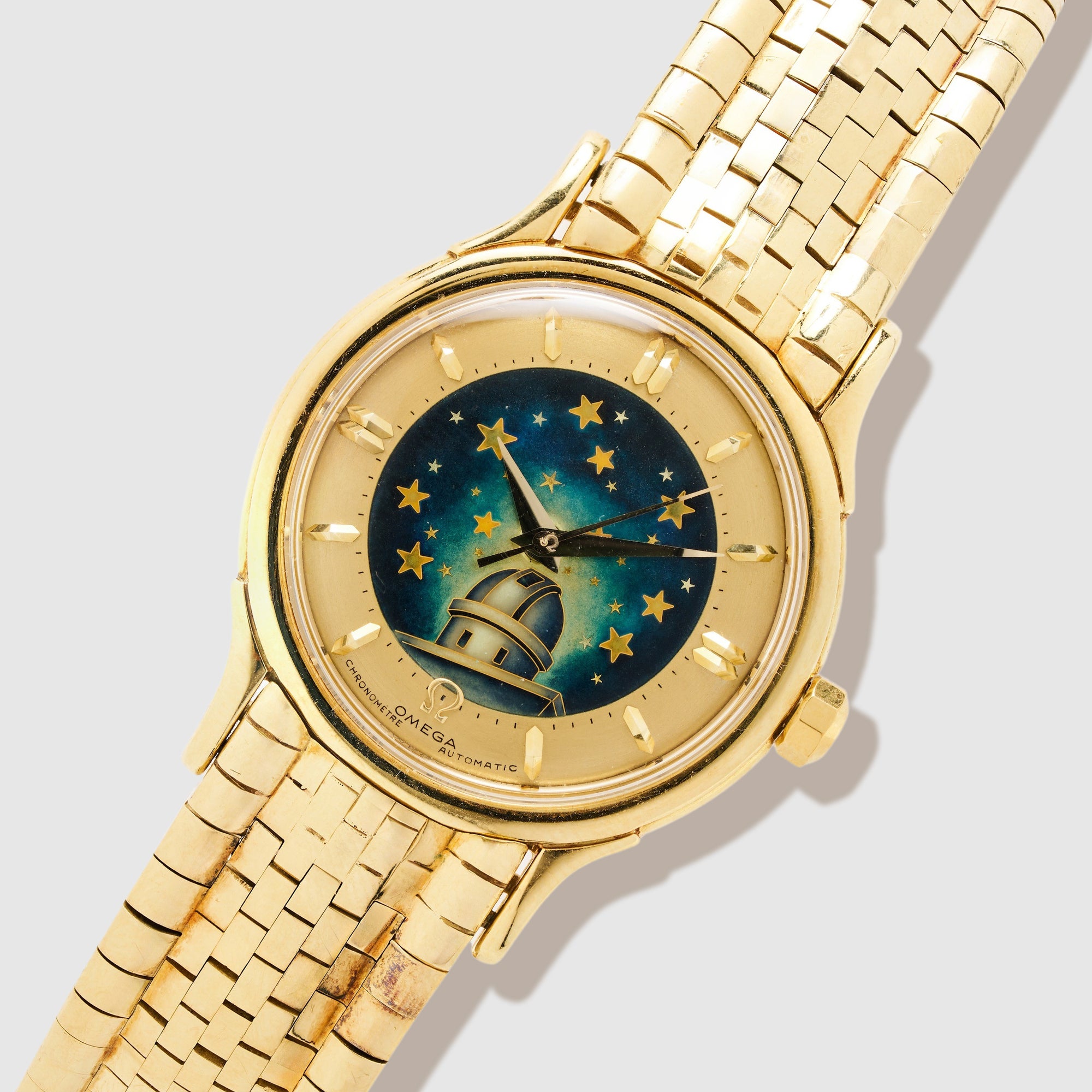 Omega Yellow Gold Constellation Geneva Observatory Cloisonne Watch