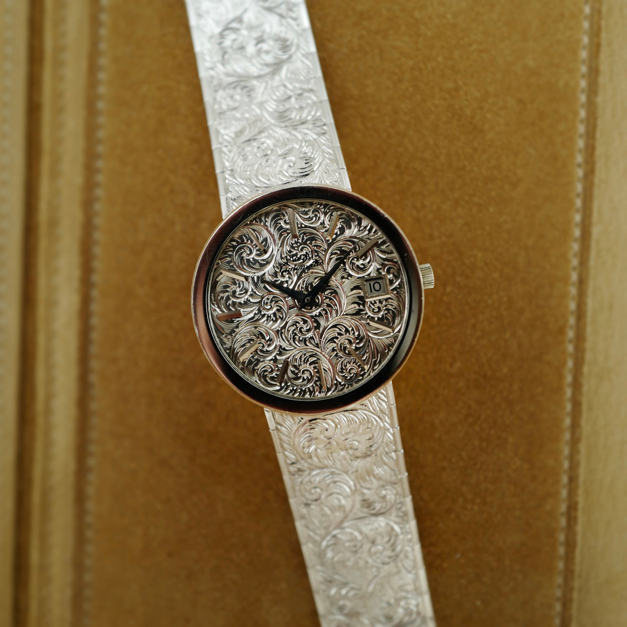Piaget White Gold Engraved Bracelet Automatic Watch (New Arrival)