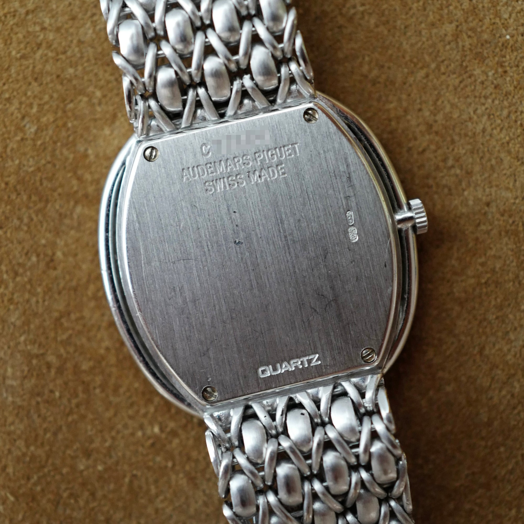 Audemars Piguet White Gold Bracelet Watch with Pave Diamond &amp; Sapphire Dial