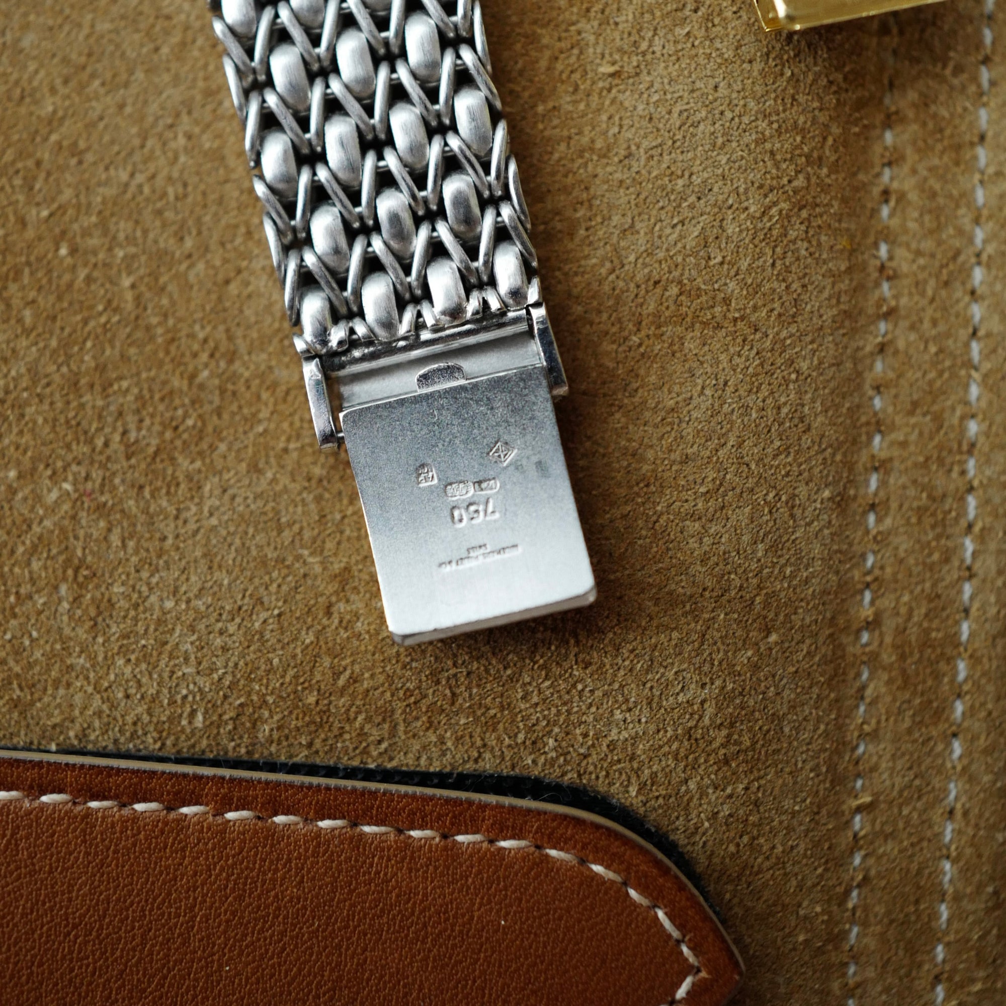 Audemars Piguet White Gold Bracelet Watch with Pave Diamond &amp; Sapphire Dial