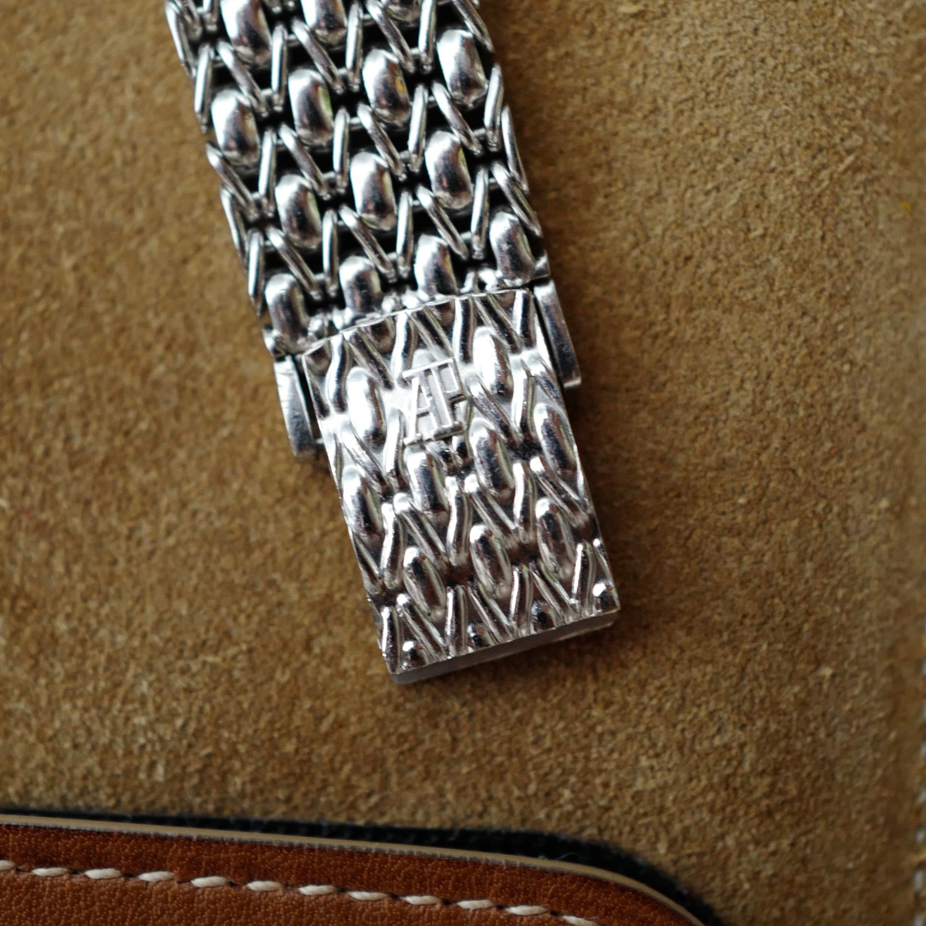 Audemars Piguet White Gold Bracelet Watch with Pave Diamond &amp; Sapphire Dial