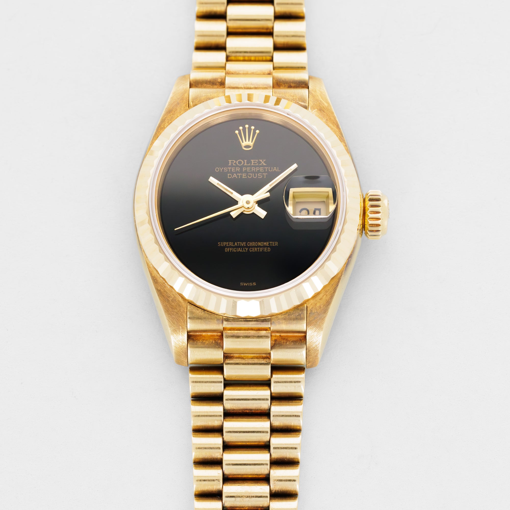 Rolex Yellow Gold Datejust Onyx Watch Ref. 69178
