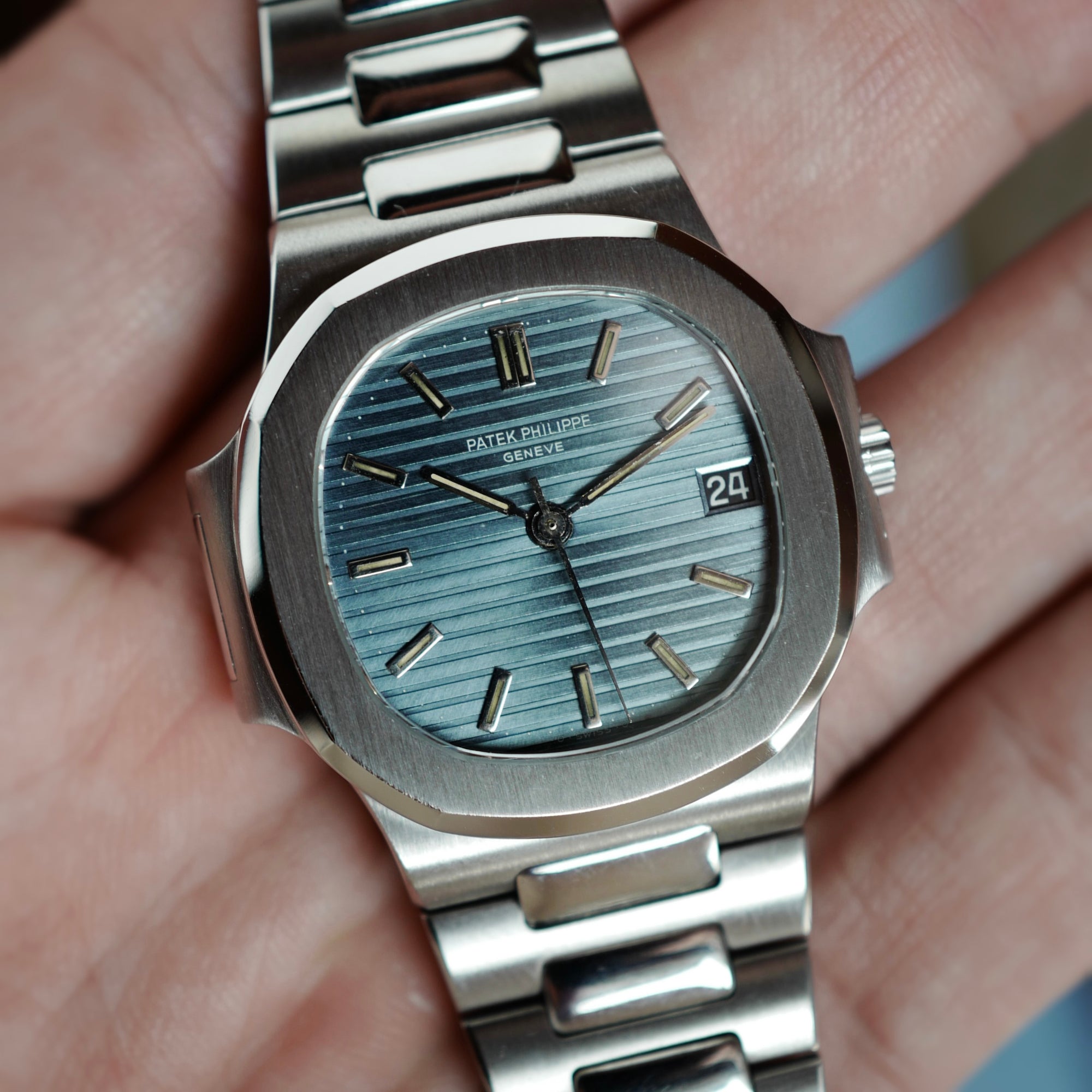 Patek Philippe - Patek Philippe Steel Nautilus Baby Blue Watch Ref. 3800 - The Keystone Watches