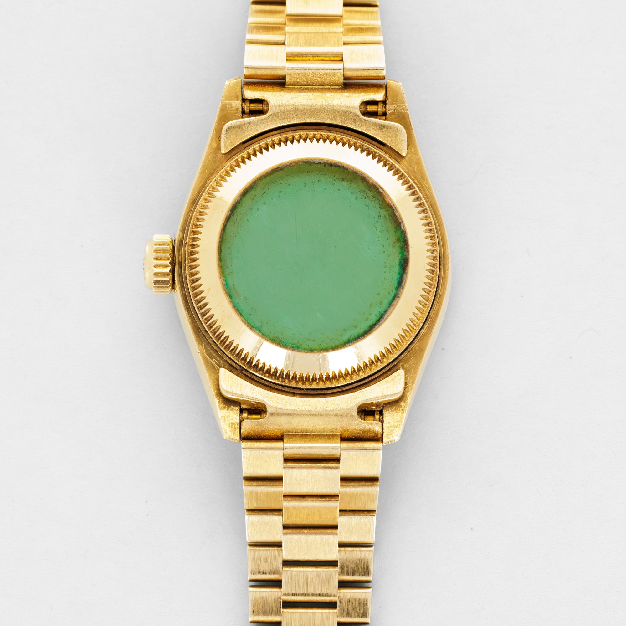 Rolex Yellow Gold Kiwi Datejust Ref. 69078 with Diamonds and Emerald Bezel