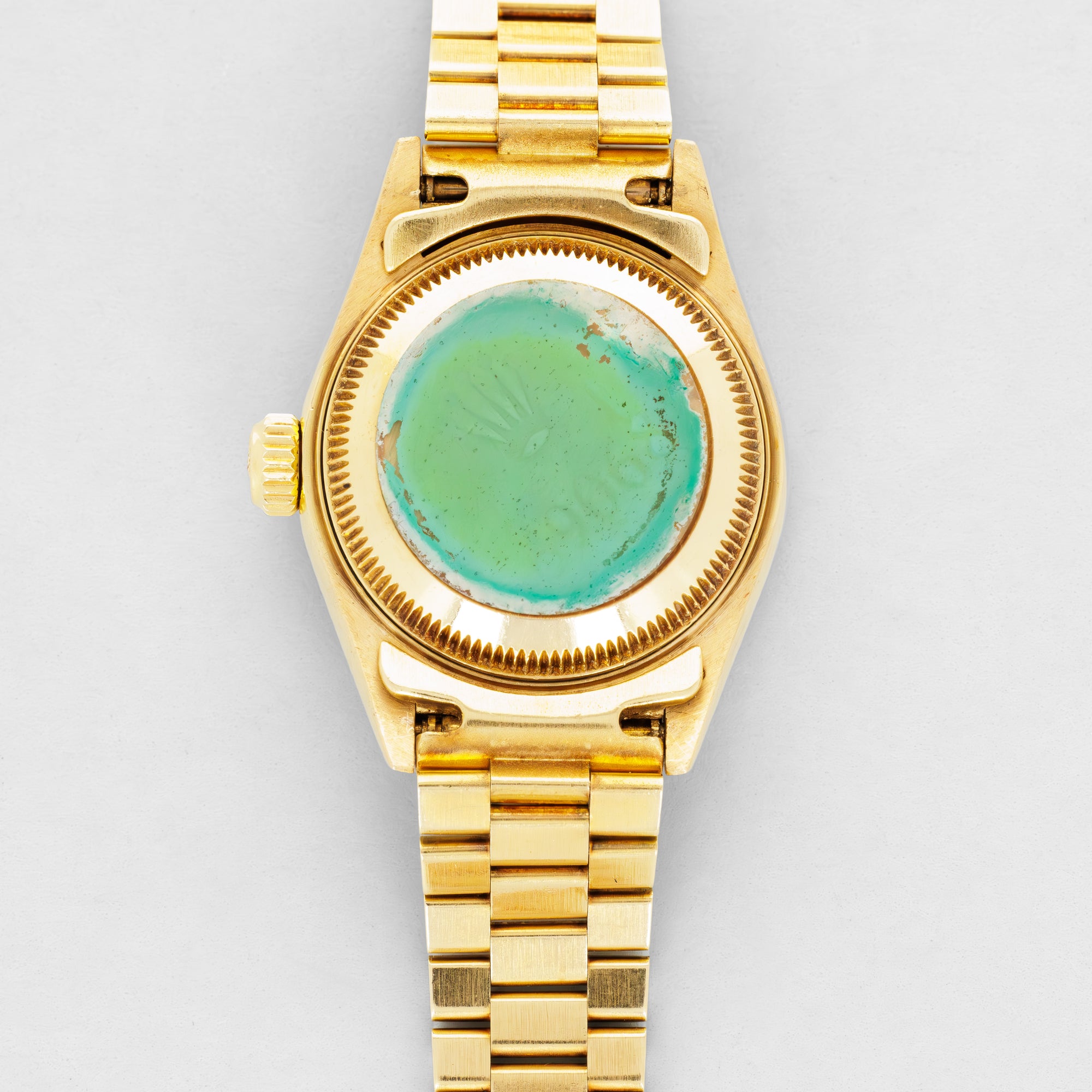 Rolex Yellow Gold Datejust Ref. 69078 with Stone Dial, Diamond & Ruby Bezel