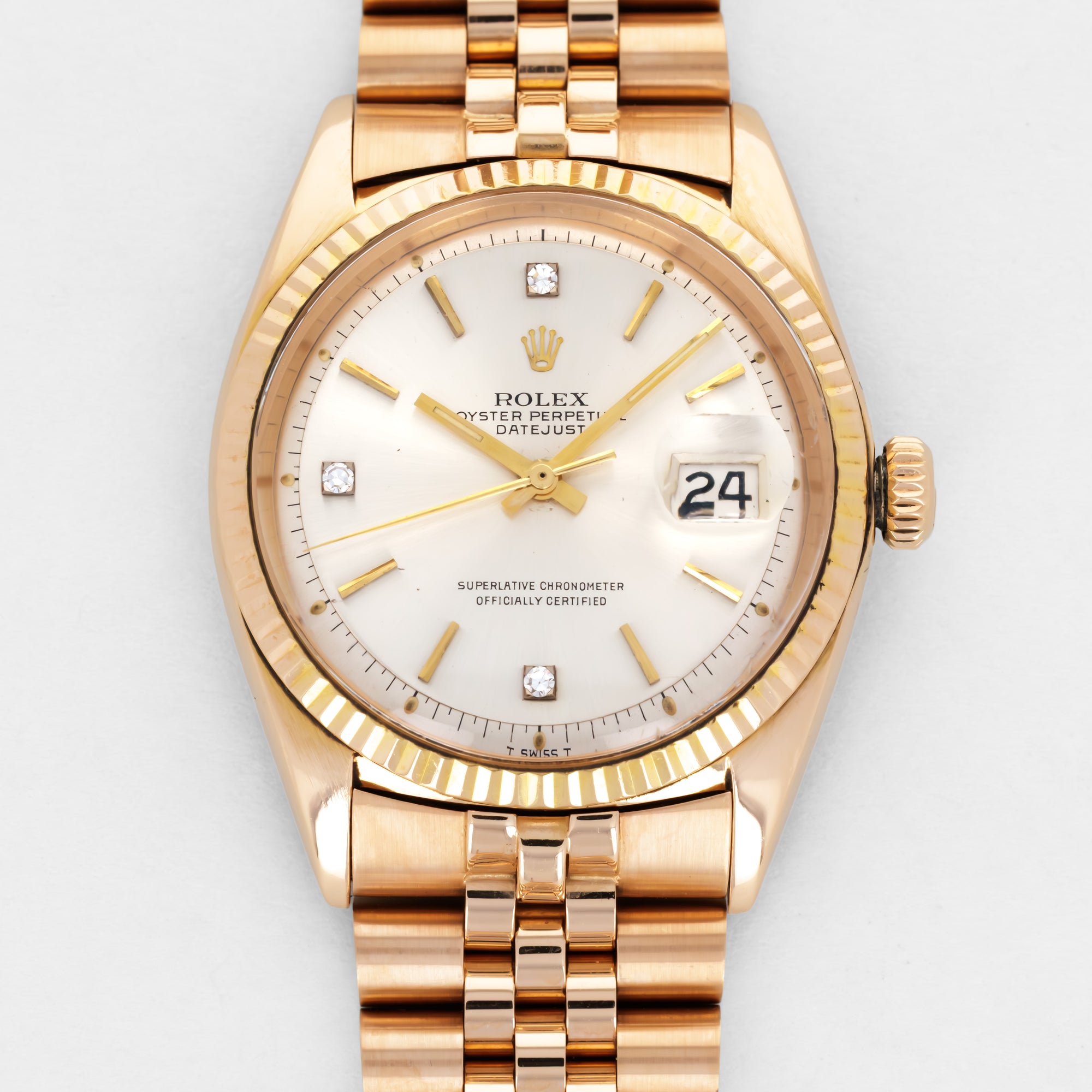 Rolex Rose Gold Datejust Ref. 1601 with Diamond Indices