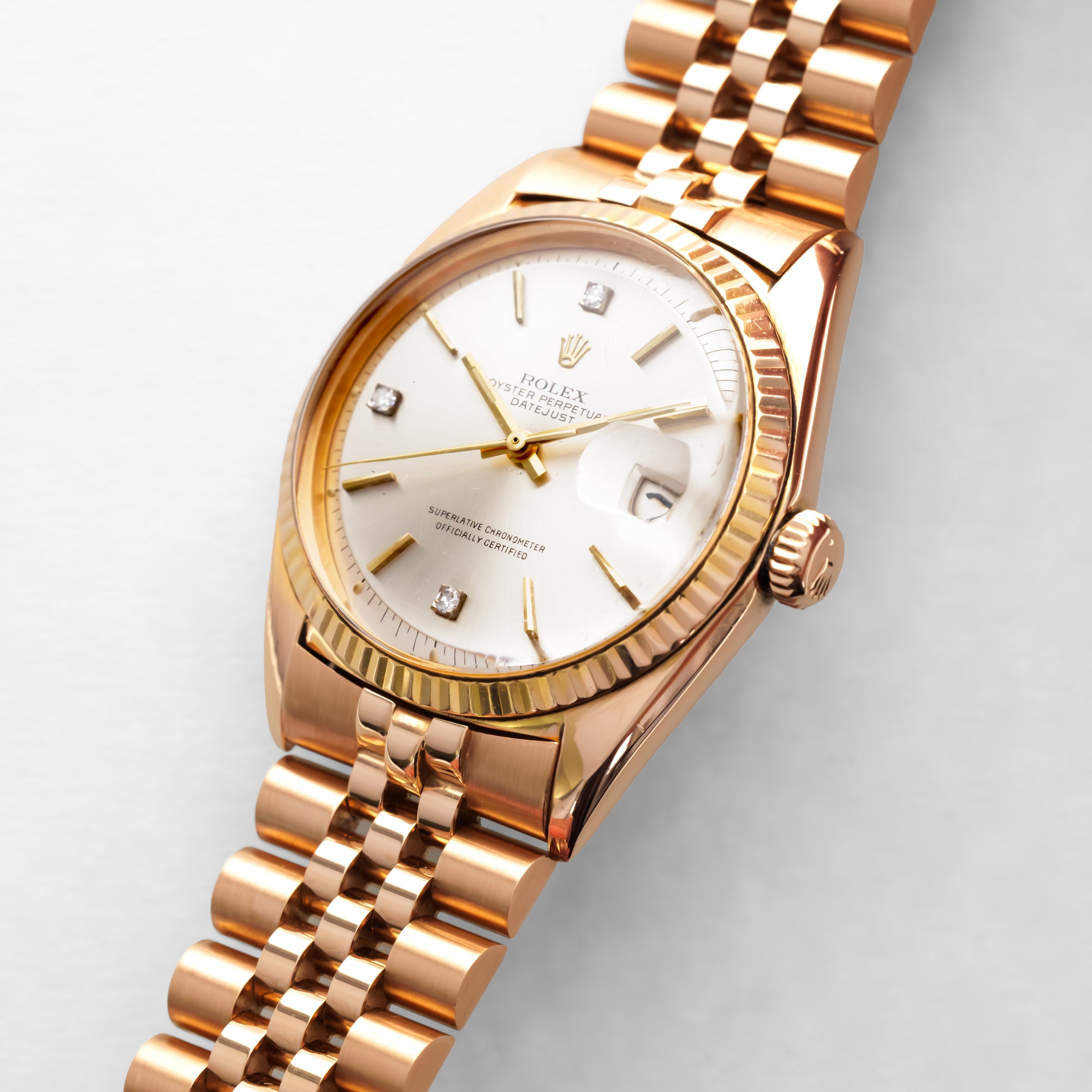 Rolex Rose Gold Datejust Ref. 1601 with Diamond Indices